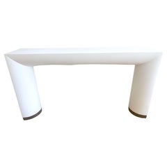 Grande table console Springer « I-Beam » en laque blanche, années 1980