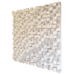 Large White Lacquered Wood Abstract Construction