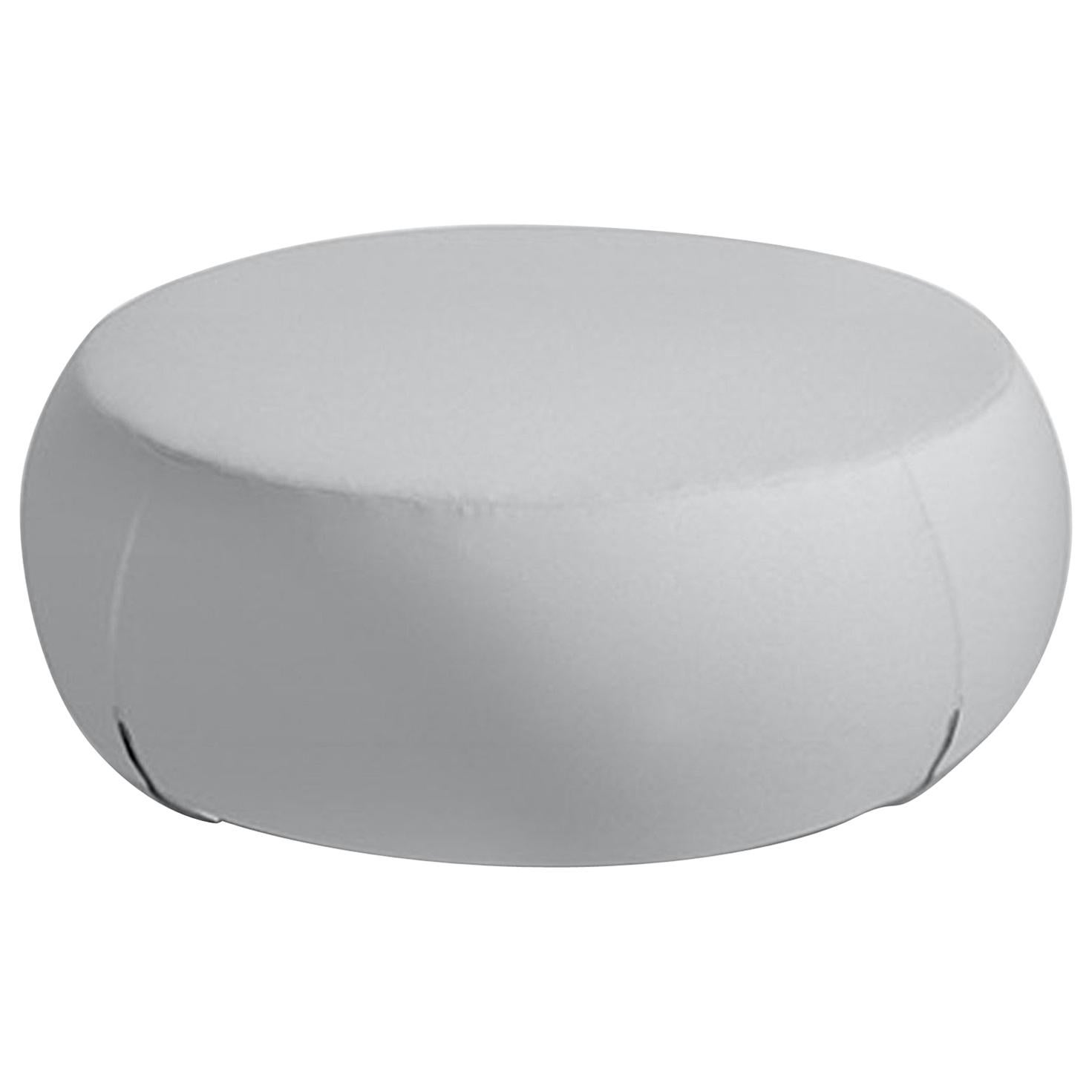 Large White Leather Multi-Purpose Ottoman Pouf