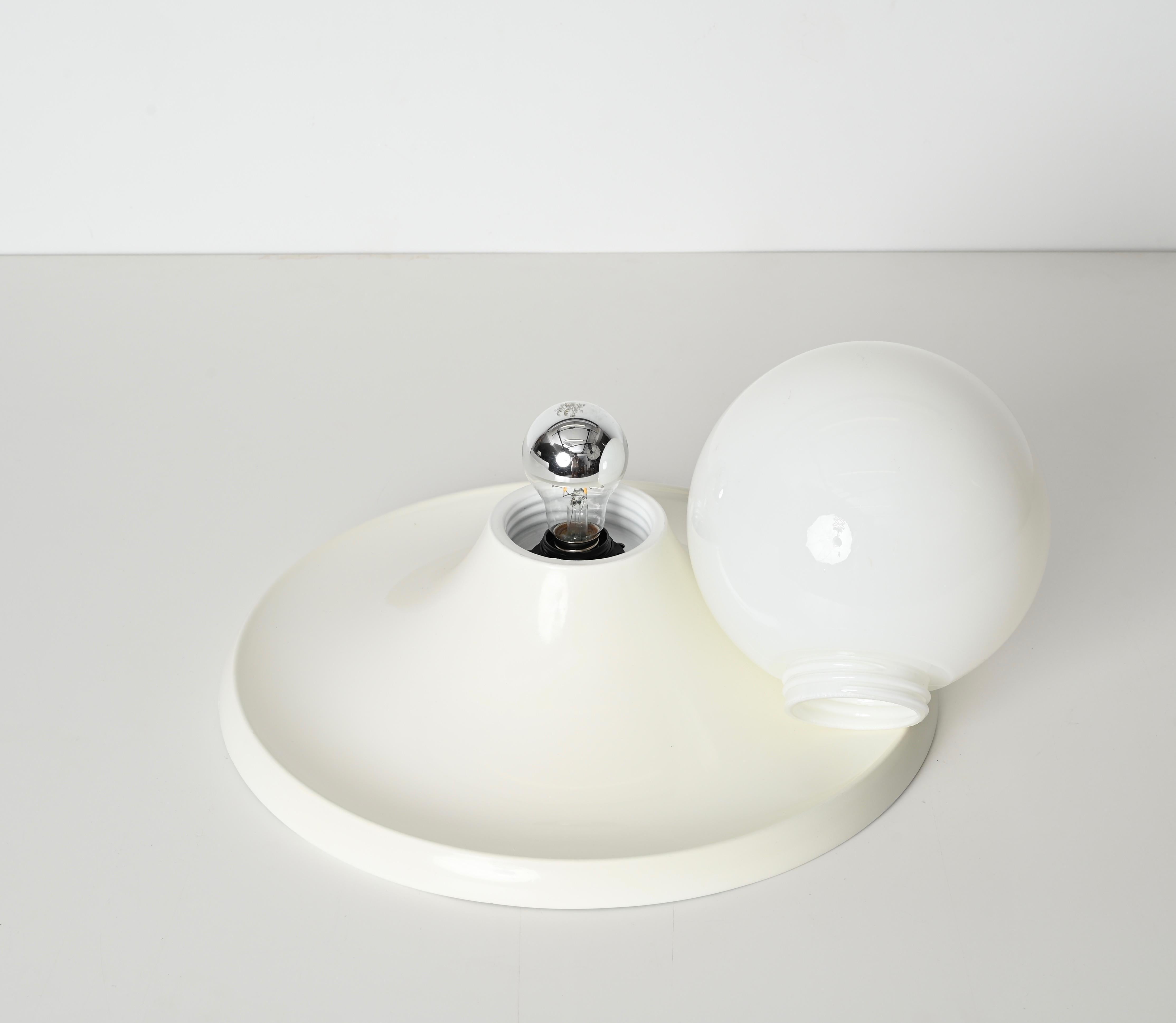 Large White Light Ball Wall or Ceiling Lamps by Castiglioni for Flos, Italy 1960 For Sale 1