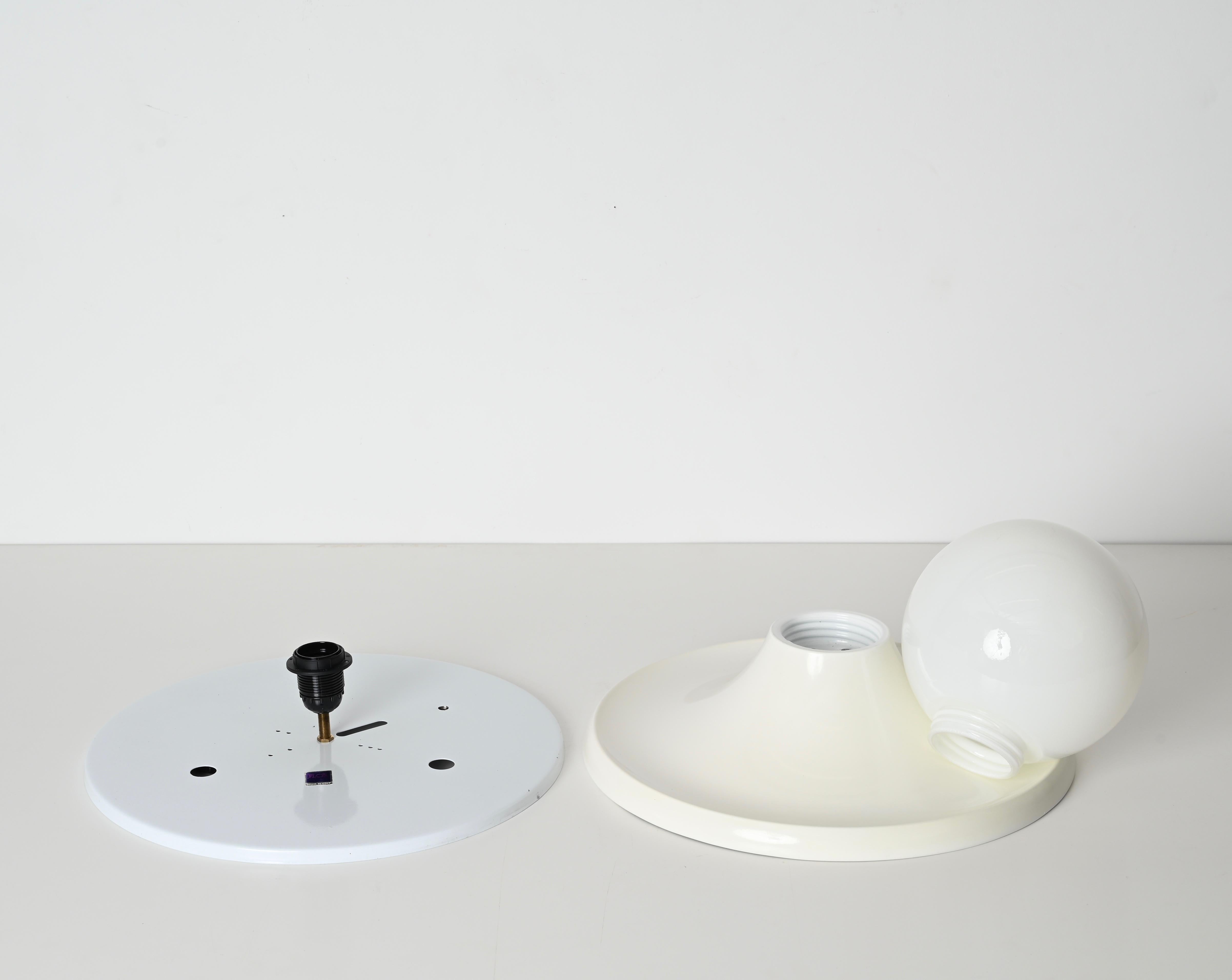 Large White Light Ball Wall or Ceiling Lamps by Castiglioni for Flos, Italy 1960 For Sale 2