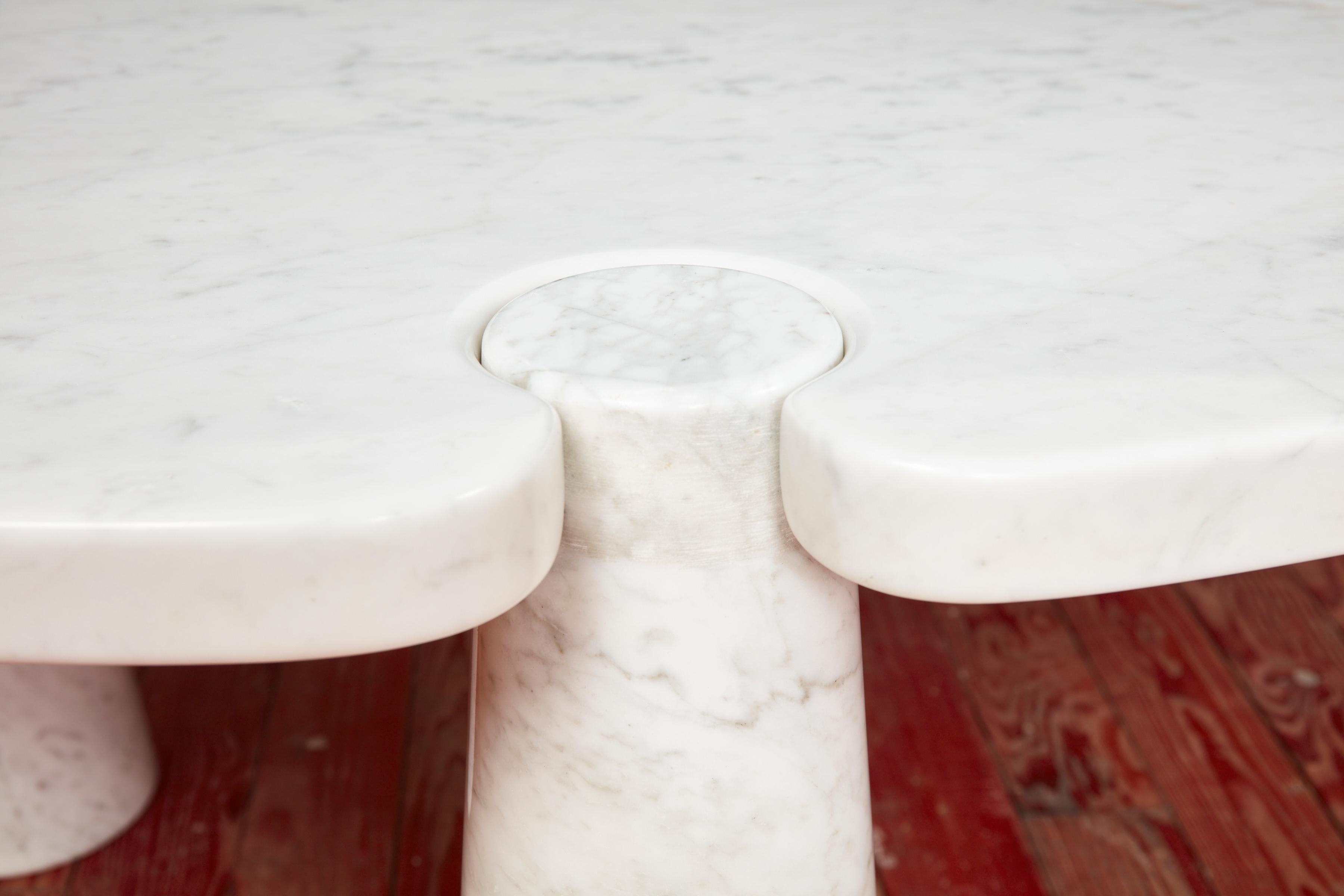 Carrara Marble Massive Angelo Mangiarotti Dining Table