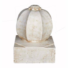 Large White Marble Carpet Weight, Early 20th Century