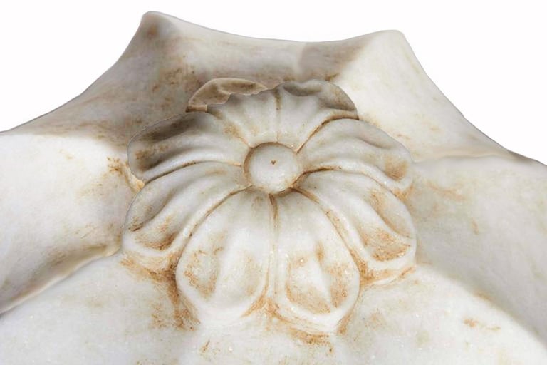 Large White Marble Carpet Weight, Early 20th Century For Sale at 1stDibs