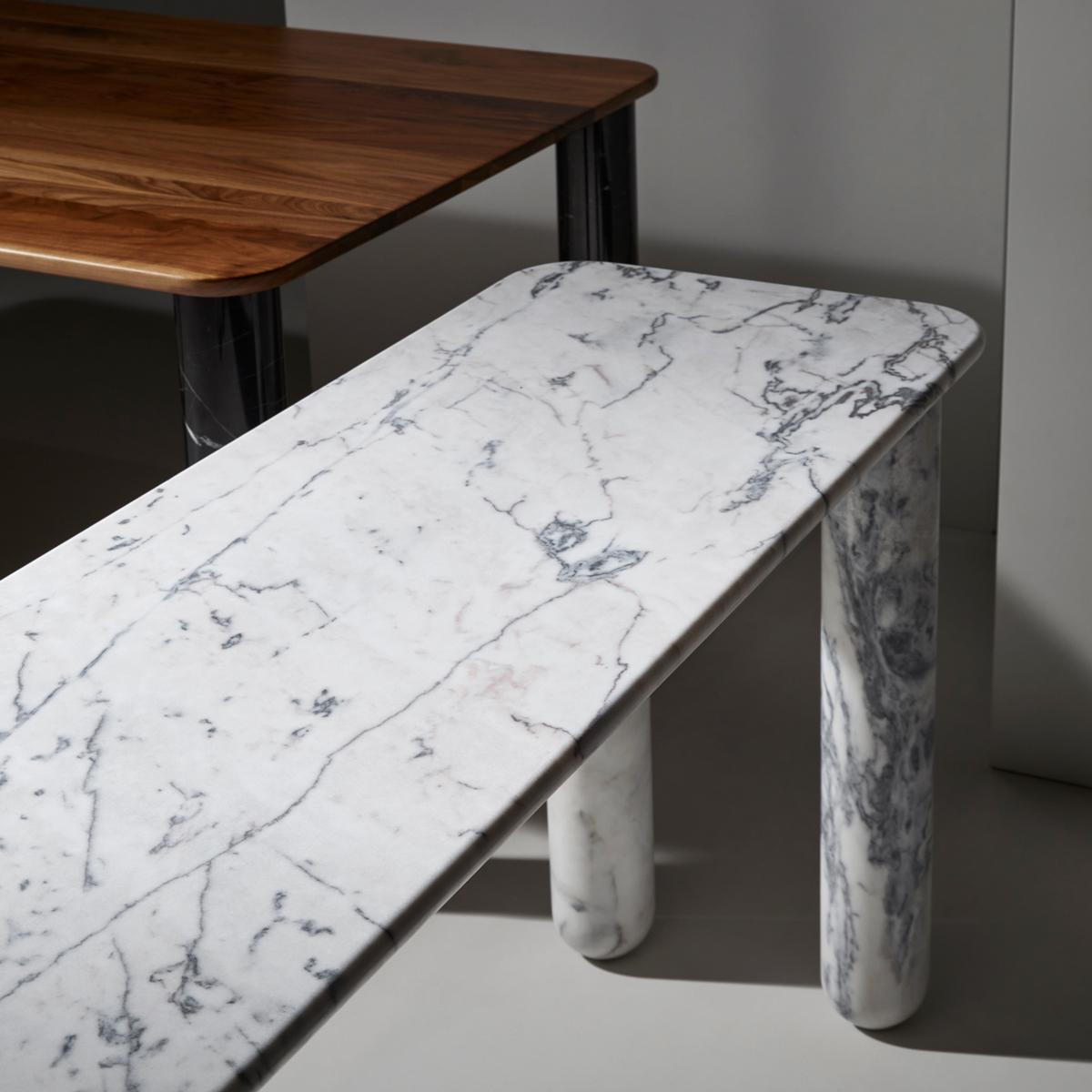 XXIe siècle et contemporain Grande table à manger Sunday en marbre blanc, Jean-Baptiste Souletie en vente