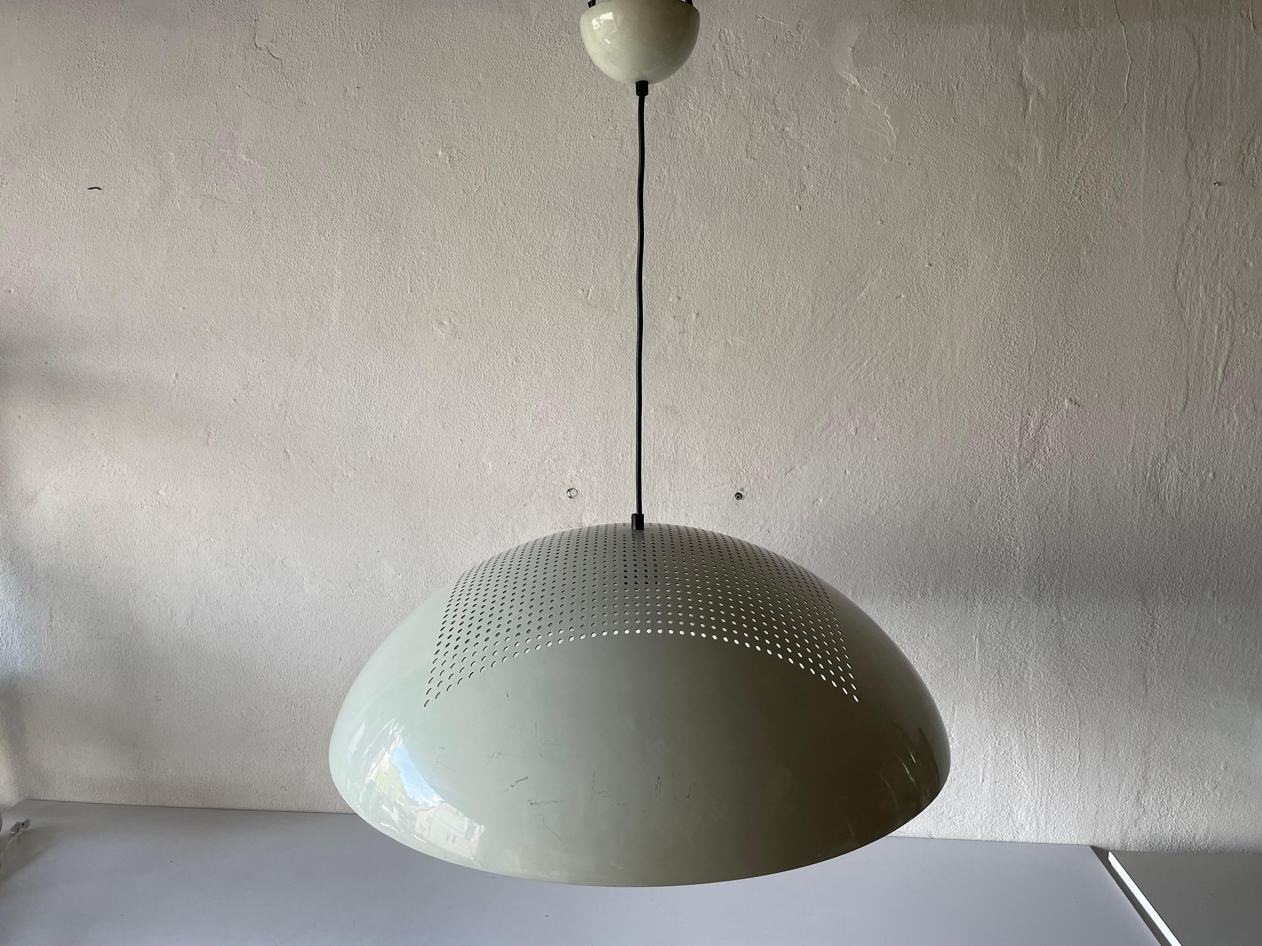 Large White Metal Pendant Lamp by Piuluce s.r.l Vicenza, 1960s, Italy For Sale 4