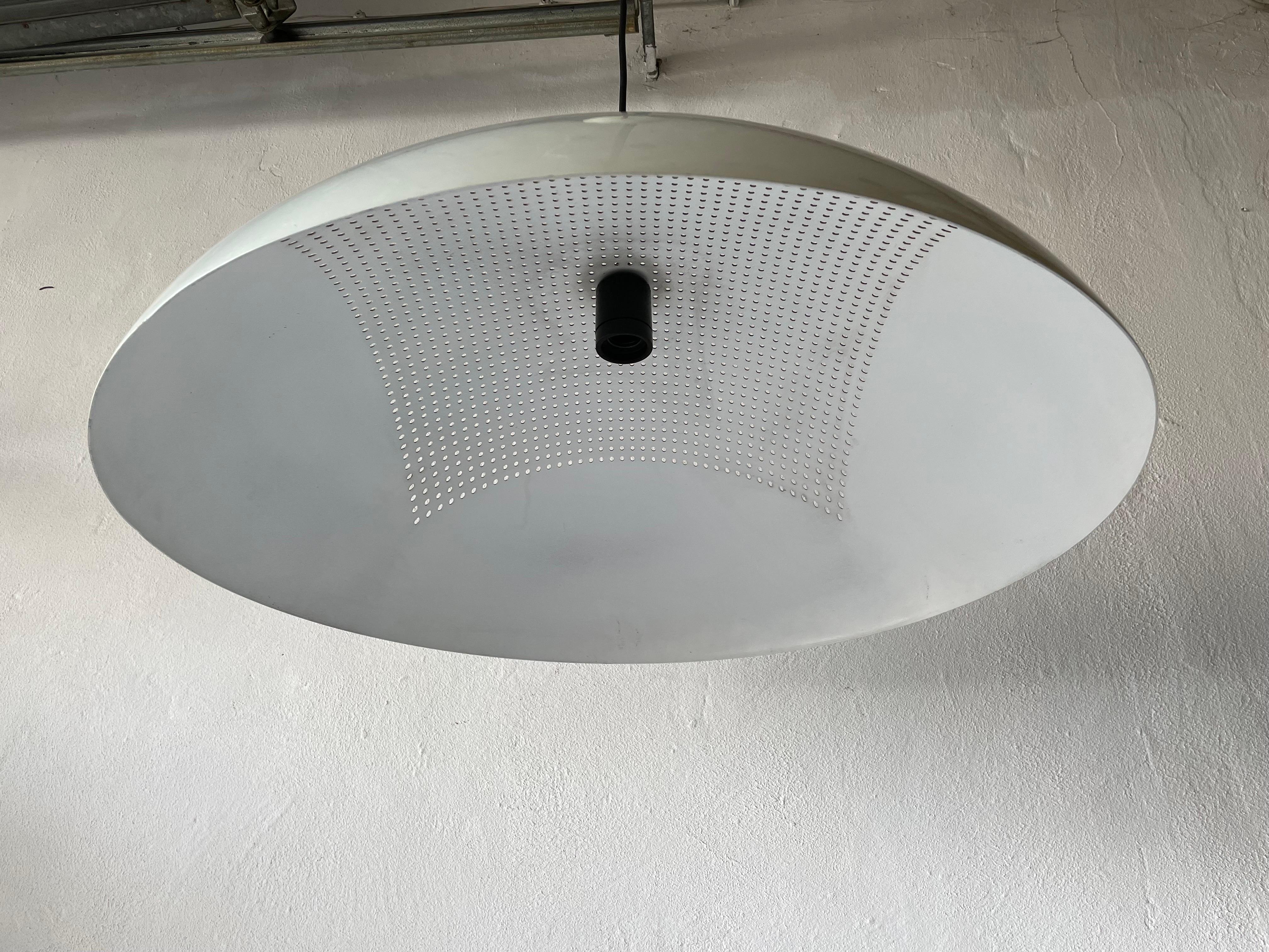 Large White Metal Pendant Lamp by Piuluce s.r.l Vicenza, 1960s, Italy For Sale 1