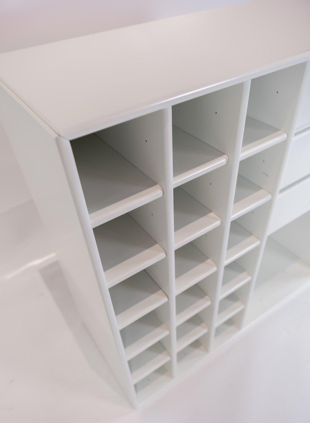 Danish Large White Montana Module with Drawers and 18 Smaller Shelves, Designed by Pete