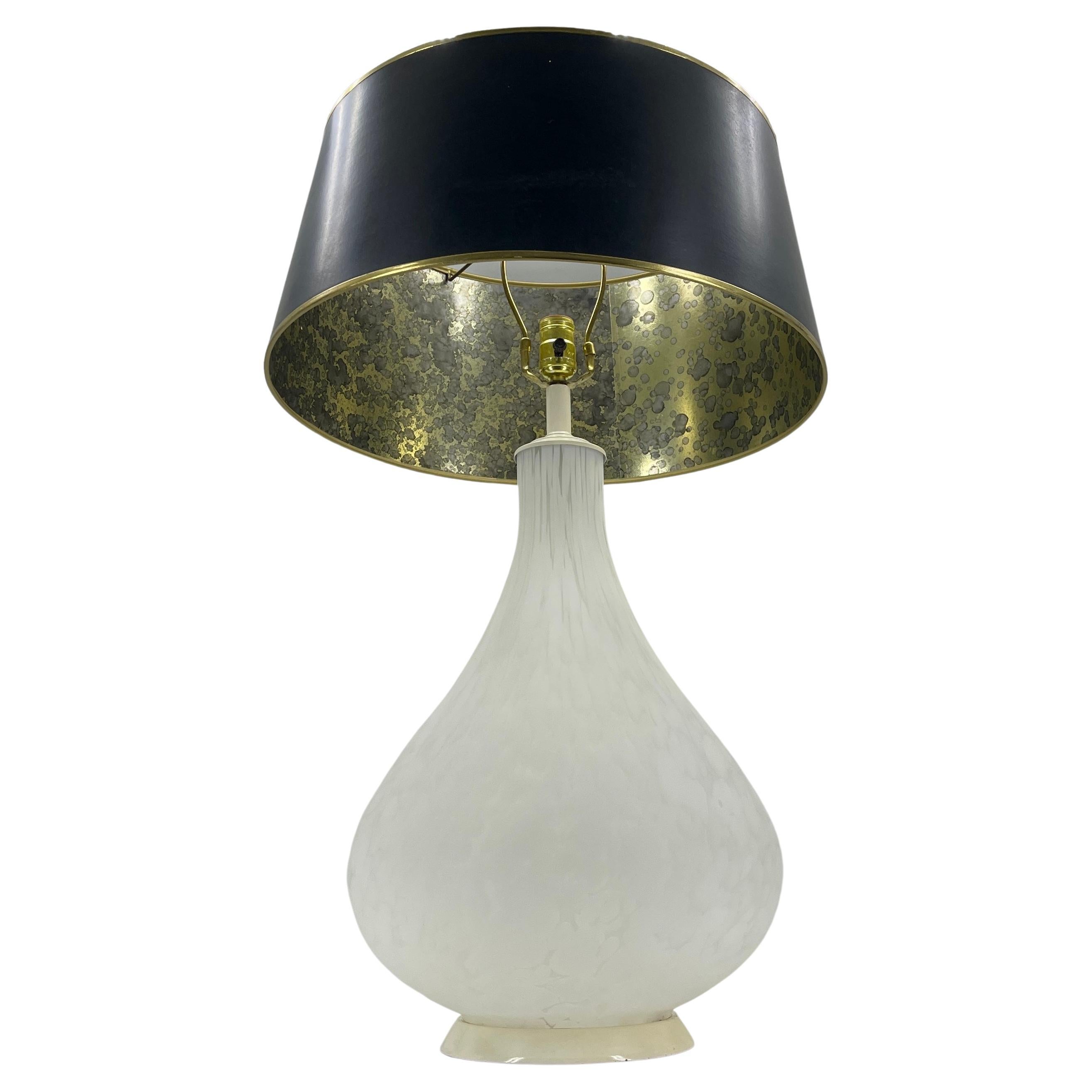 Grande lampe en verre de Murano «ottled » blanche de Carlo Nason pour Mazzega, Italie, années 1970 Bon état - En vente à Haddonfield, NJ