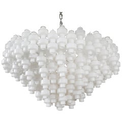 Large White Murano Glass Chandelier by Vintage Murano Gallery, Italy