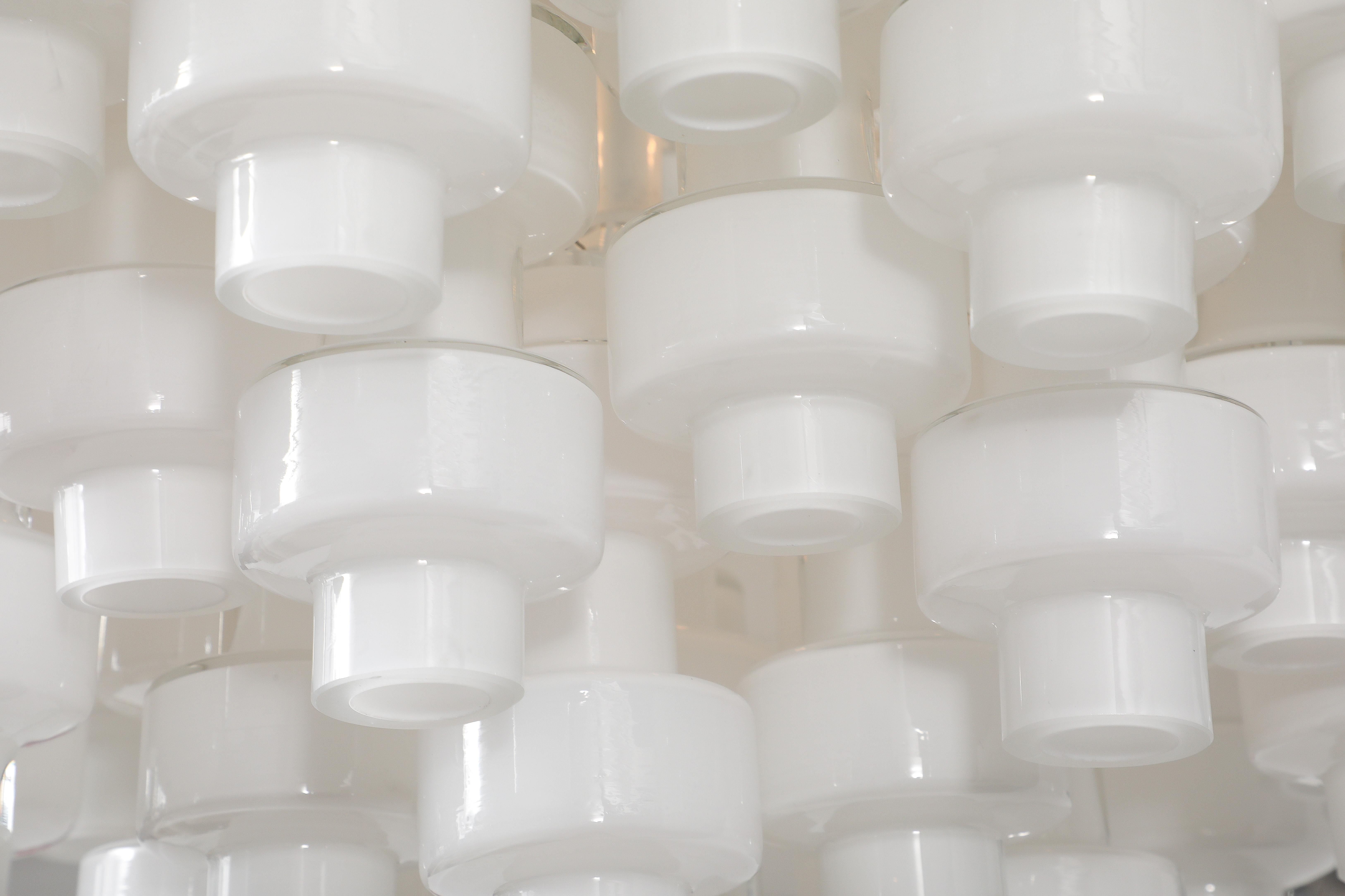 Large White Murano Glass  Chandelier For Sale 3