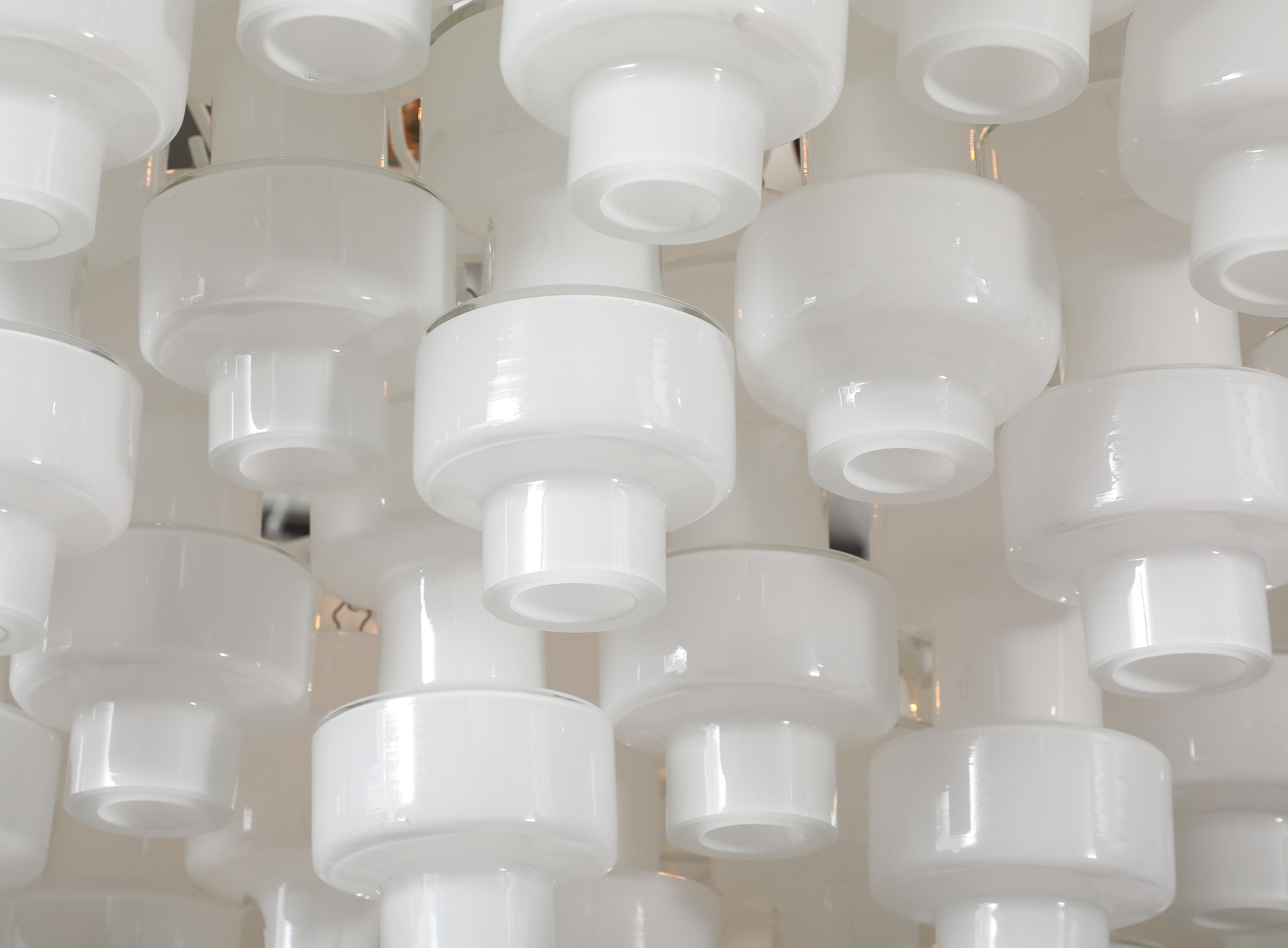 Large White Murano Glass  Chandelier For Sale 5