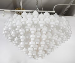 Large White Murano Glass  Chandelier
