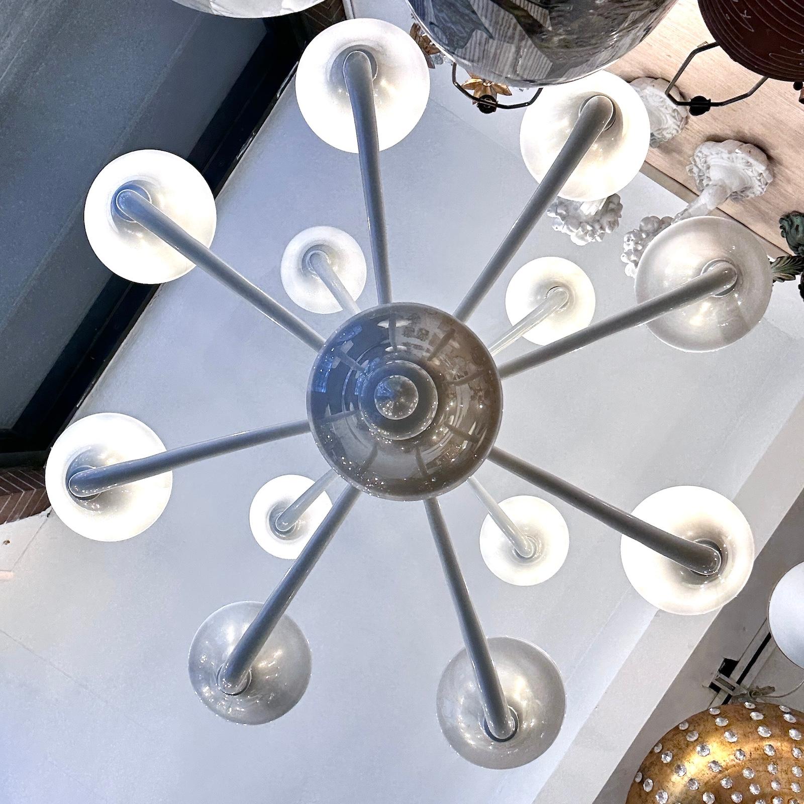 Large White Murano Glass Chandelier For Sale 3