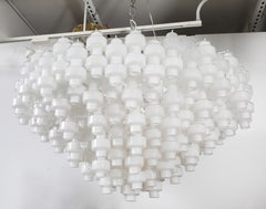 Large White Murano Glass  Chandelier