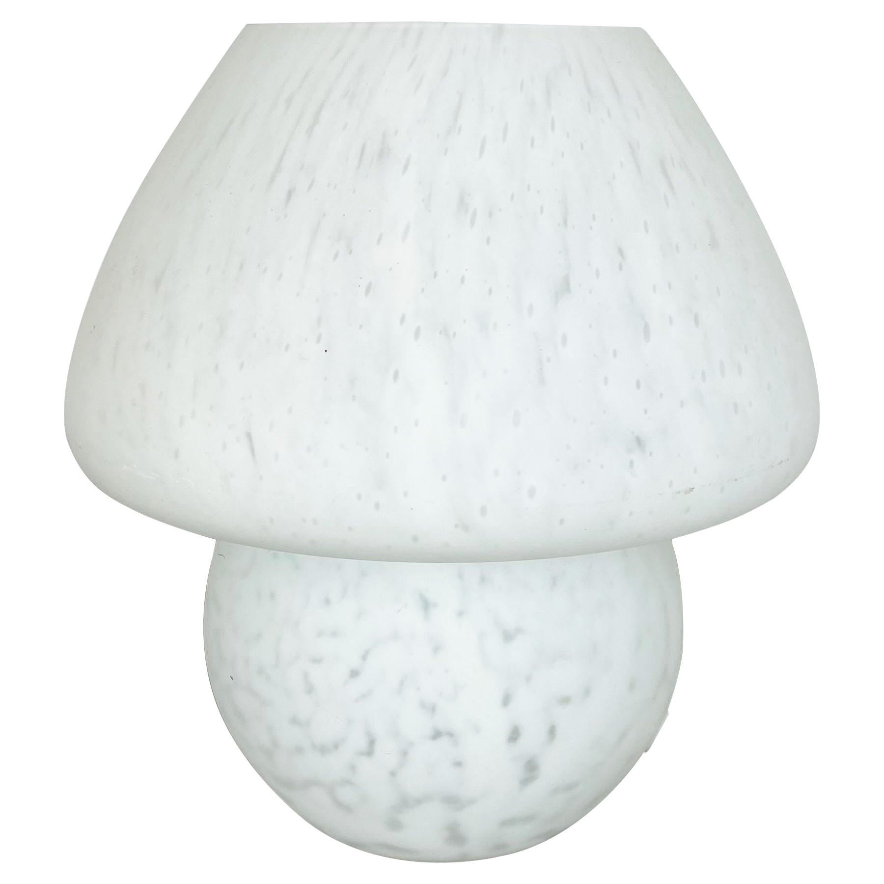 Large White "Mushroom" Frosted Glass Table Desktop Light, Italy, 1970s For Sale