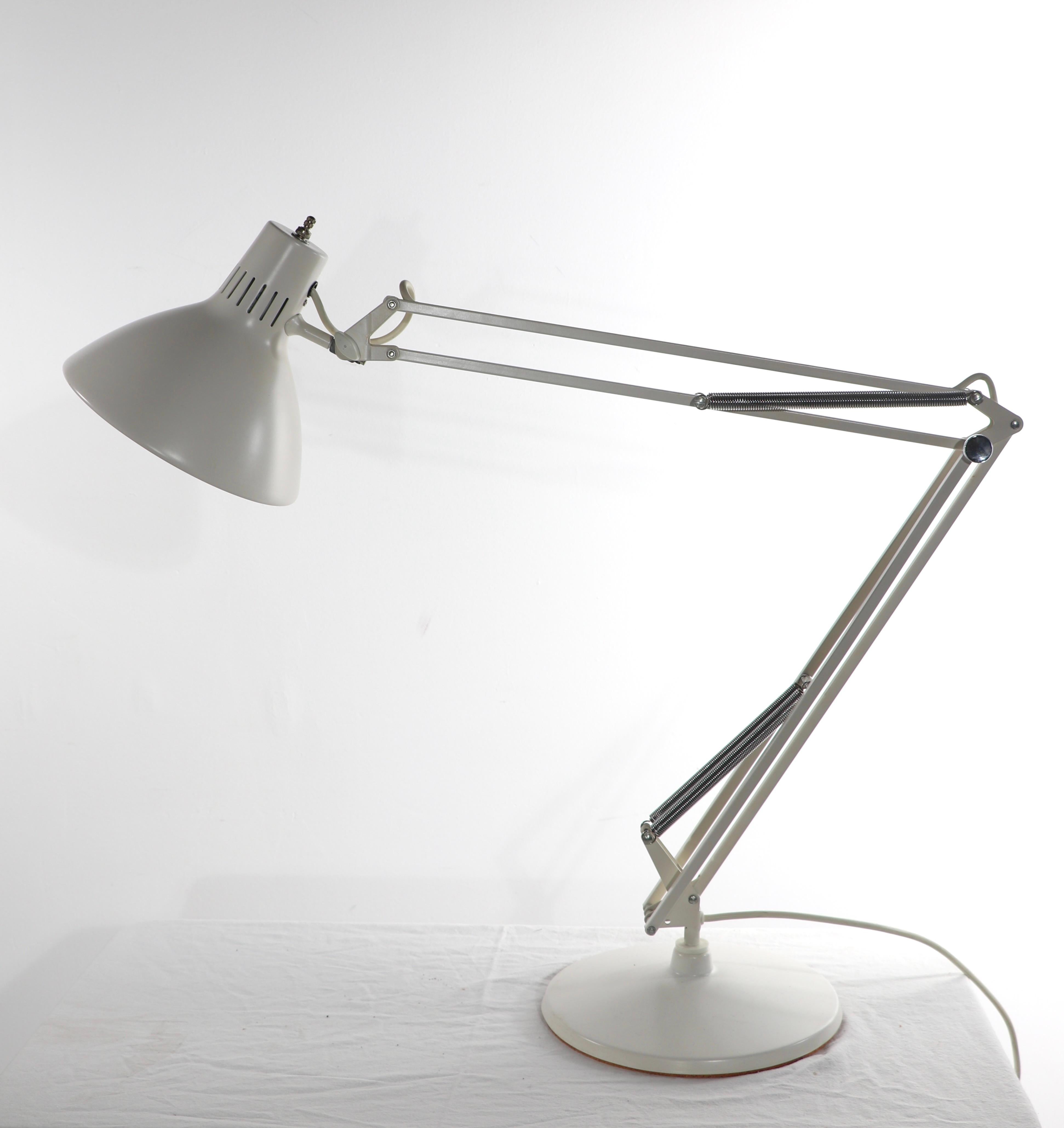 American Large White on White Anglepoise Architects Desk Lamp