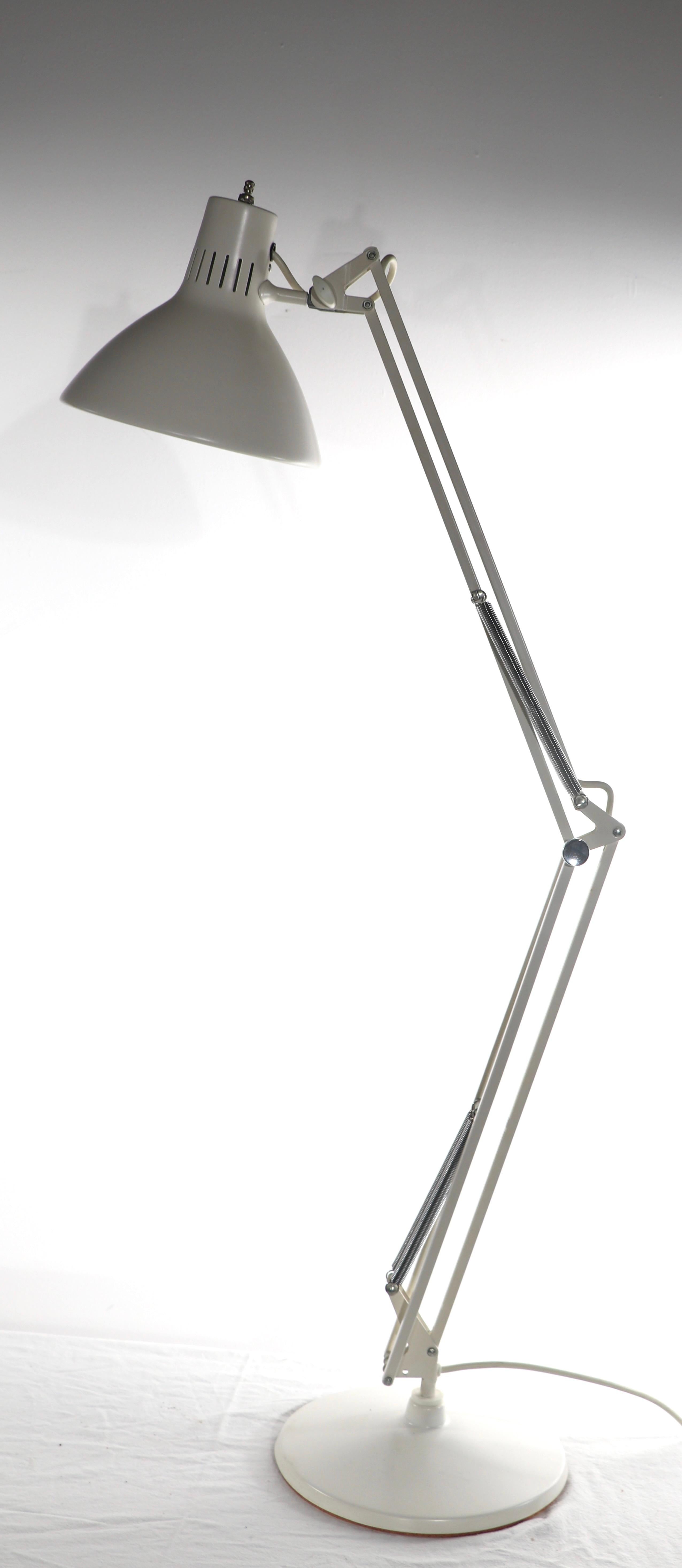 Large White on White Anglepoise Architects Desk Lamp In Excellent Condition In New York, NY