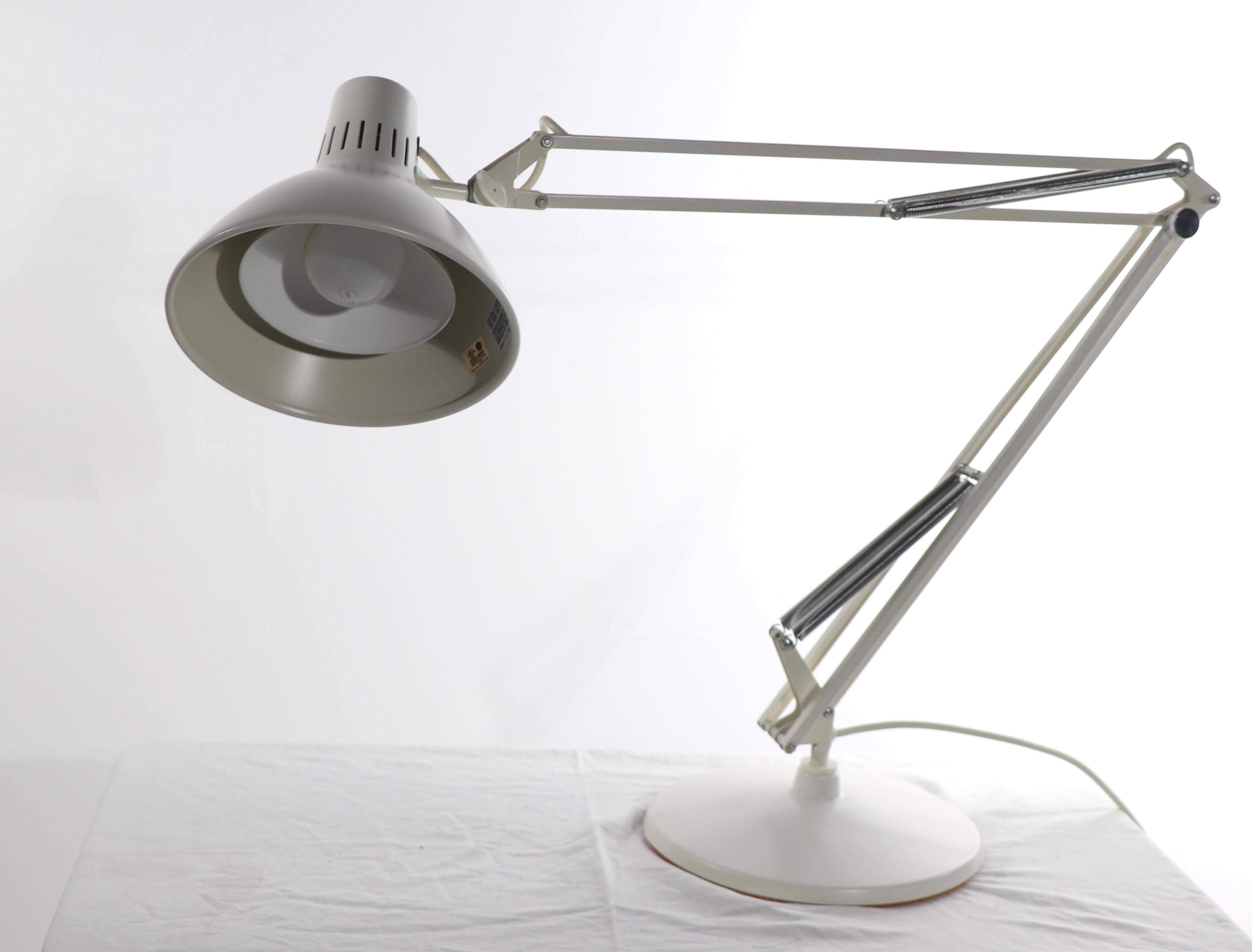 20th Century Large White on White Anglepoise Architects Desk Lamp