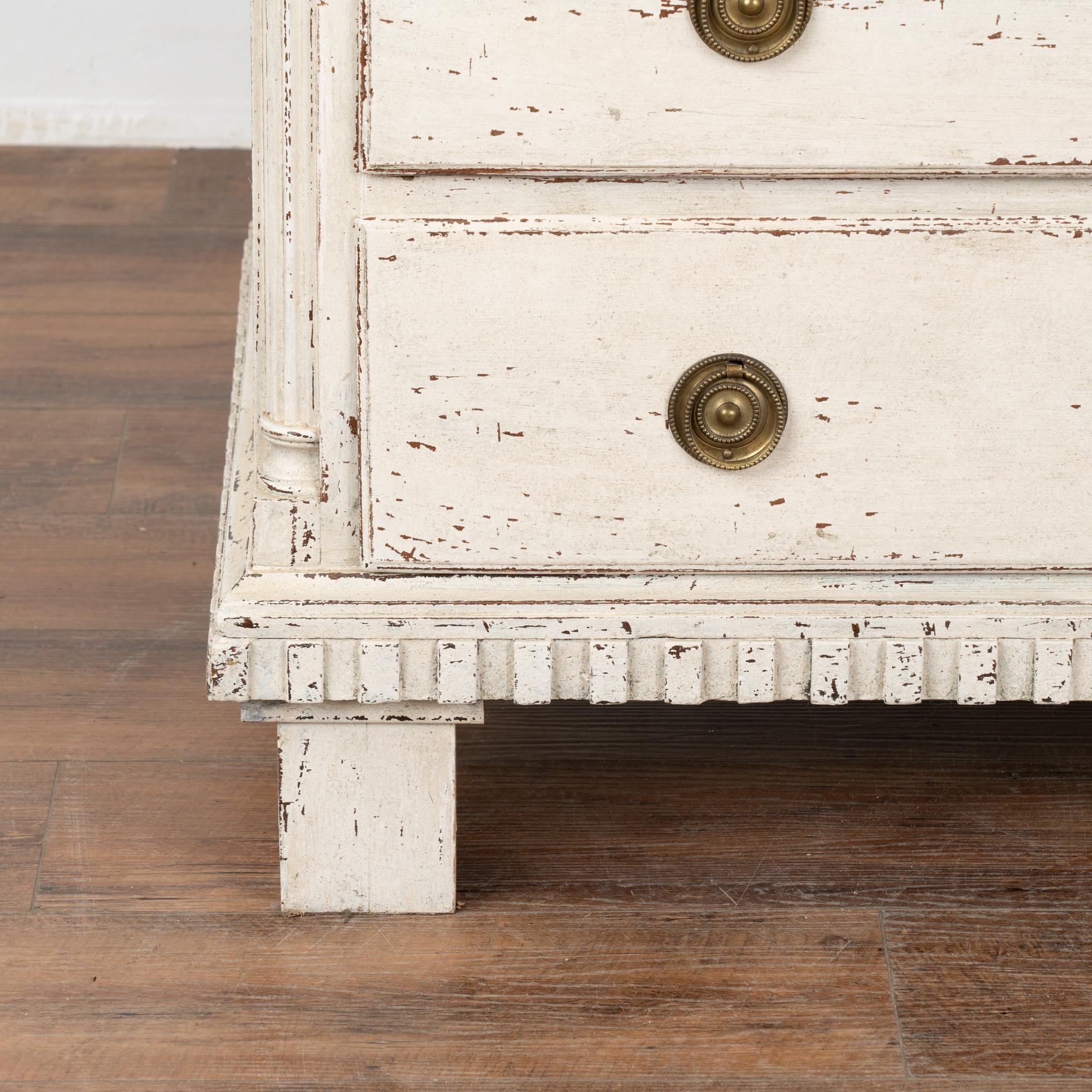 Large White Painted Chest of Four Drawers, Denmark circa 1800 6