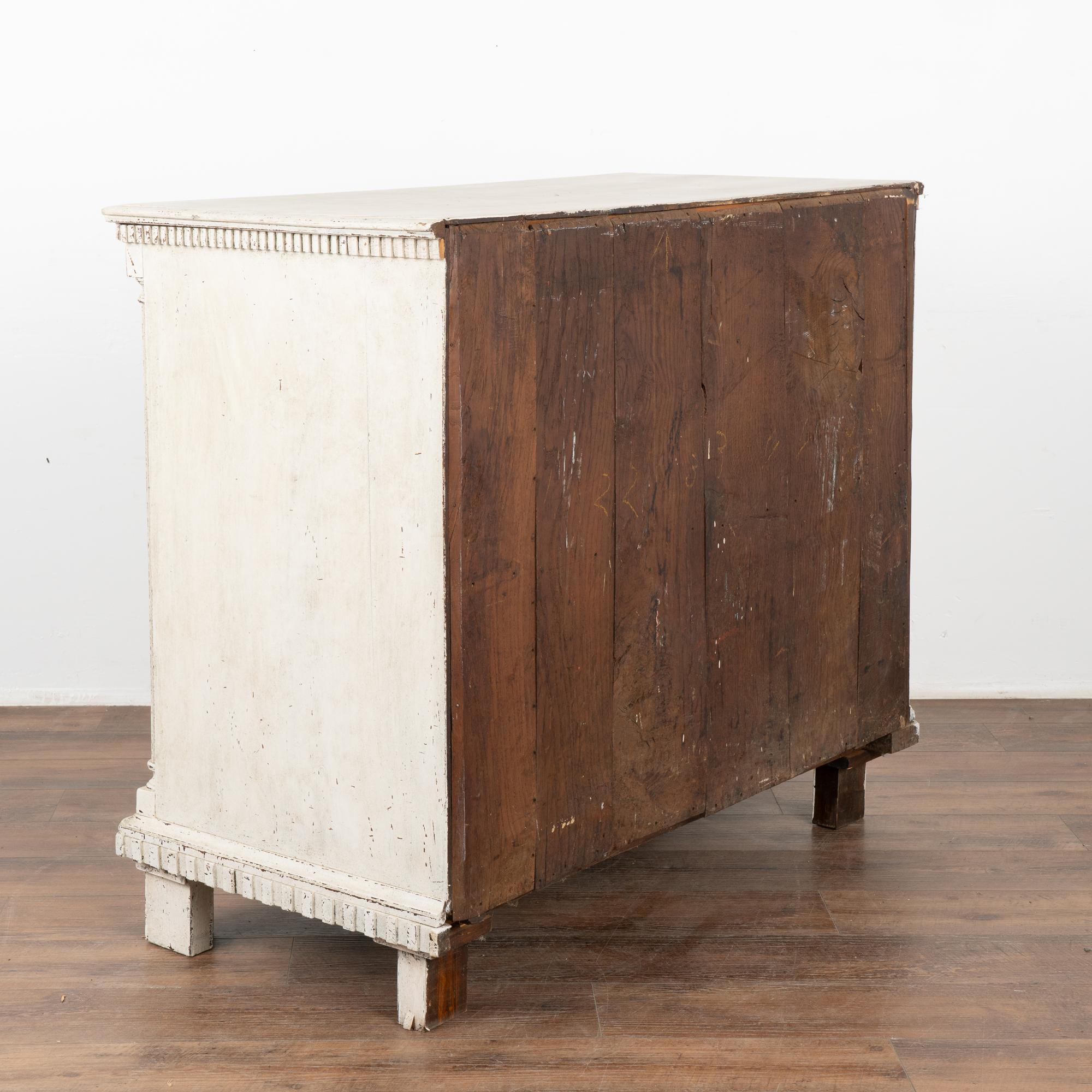 Large White Painted Chest of Four Drawers, Denmark circa 1800 8