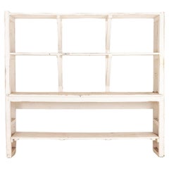 Gran Estantería de Floristería de Madera Pintada de Blanco, Inglesa mediados S. XX