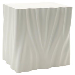 Retro Large White Pedestal by Philippe Starck.  Draped Table Motif.  Expertly Restored