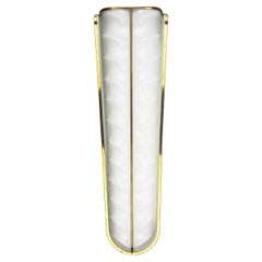 Large white perspex & metal, brass 1950s wall lamp from old italian Cinema