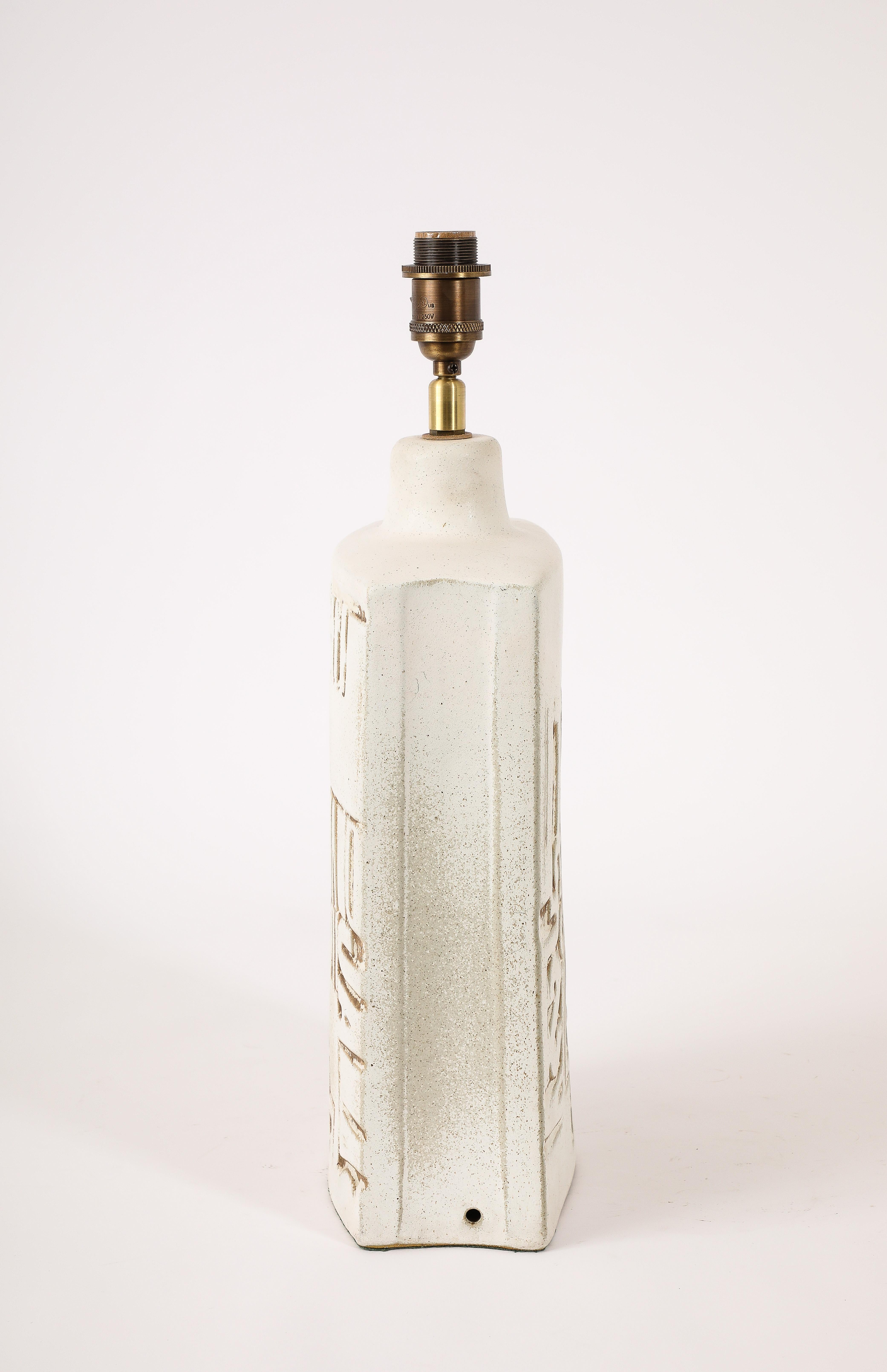 Large White Peter Ellery Table Lamp, UK 1960's For Sale 9