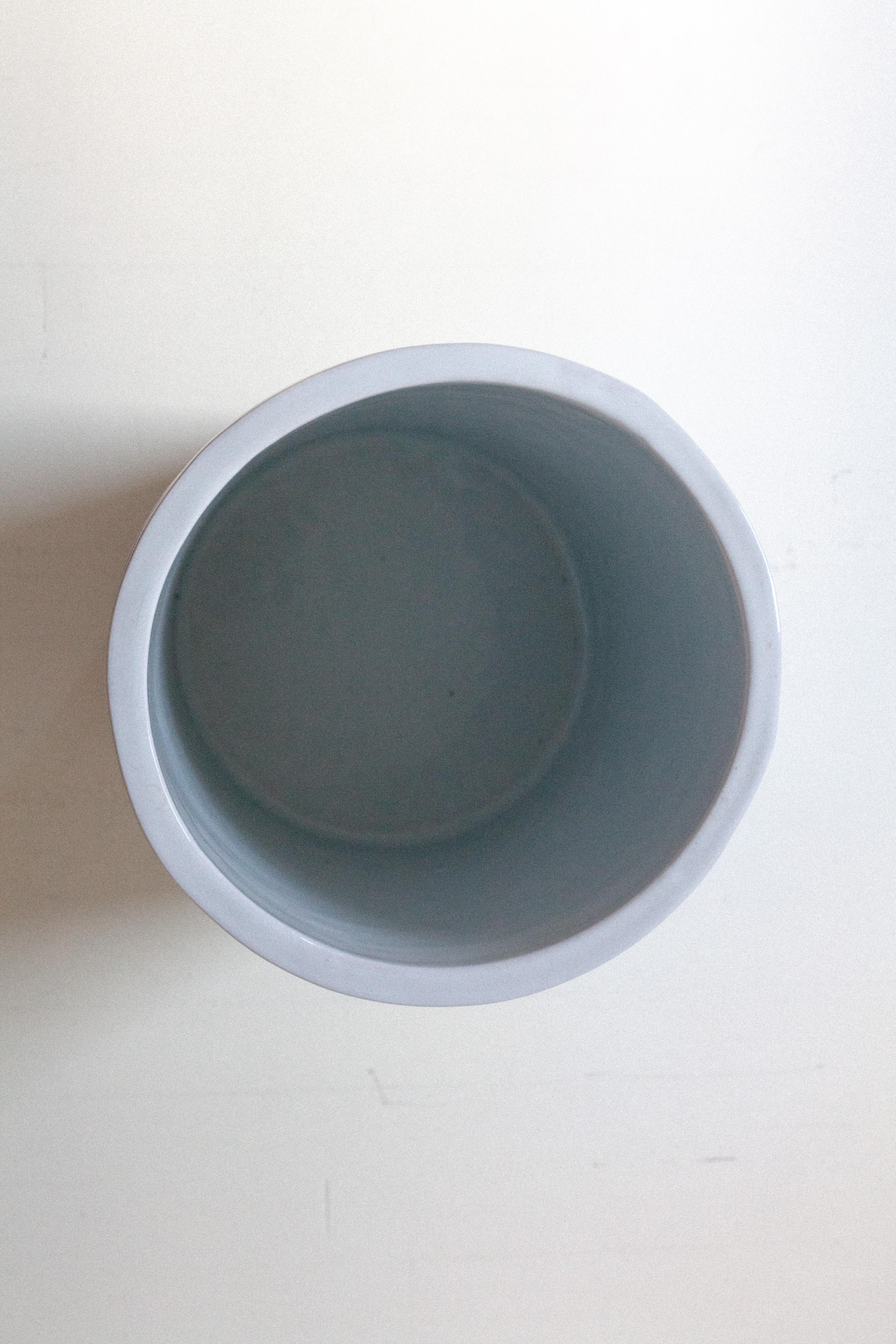 American Large White Porcelain Bucket Sculpted by Matthias Merkel Hess