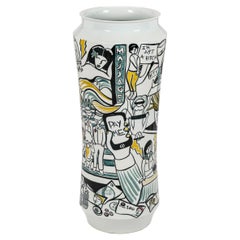 Vaso grande in porcellana bianca "Massage" di Luce Raggi, Italia / Cina Contemporanea