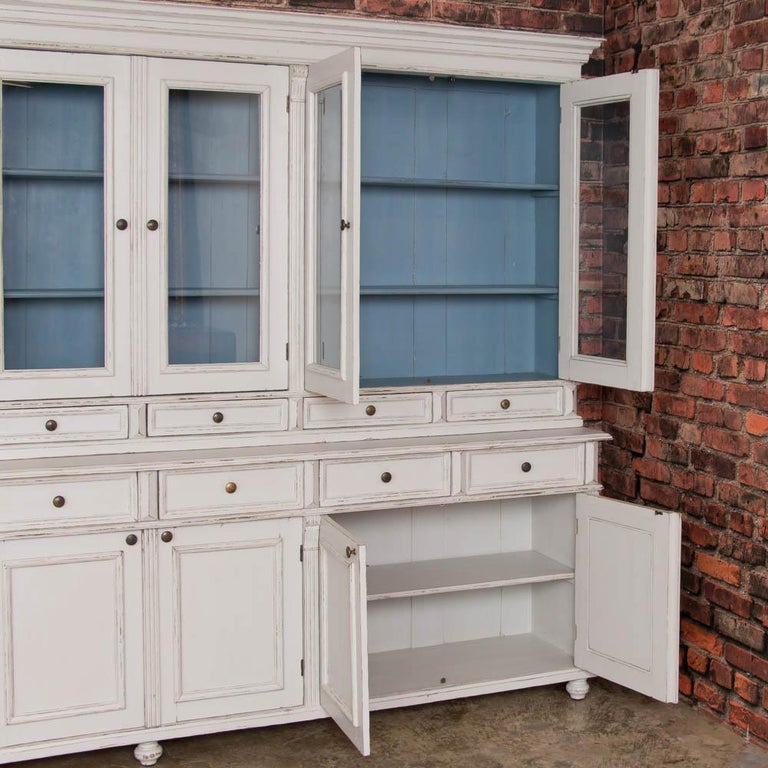 Large White Reproduction Pine Bookcase Display from Hungary at 1stDibs
