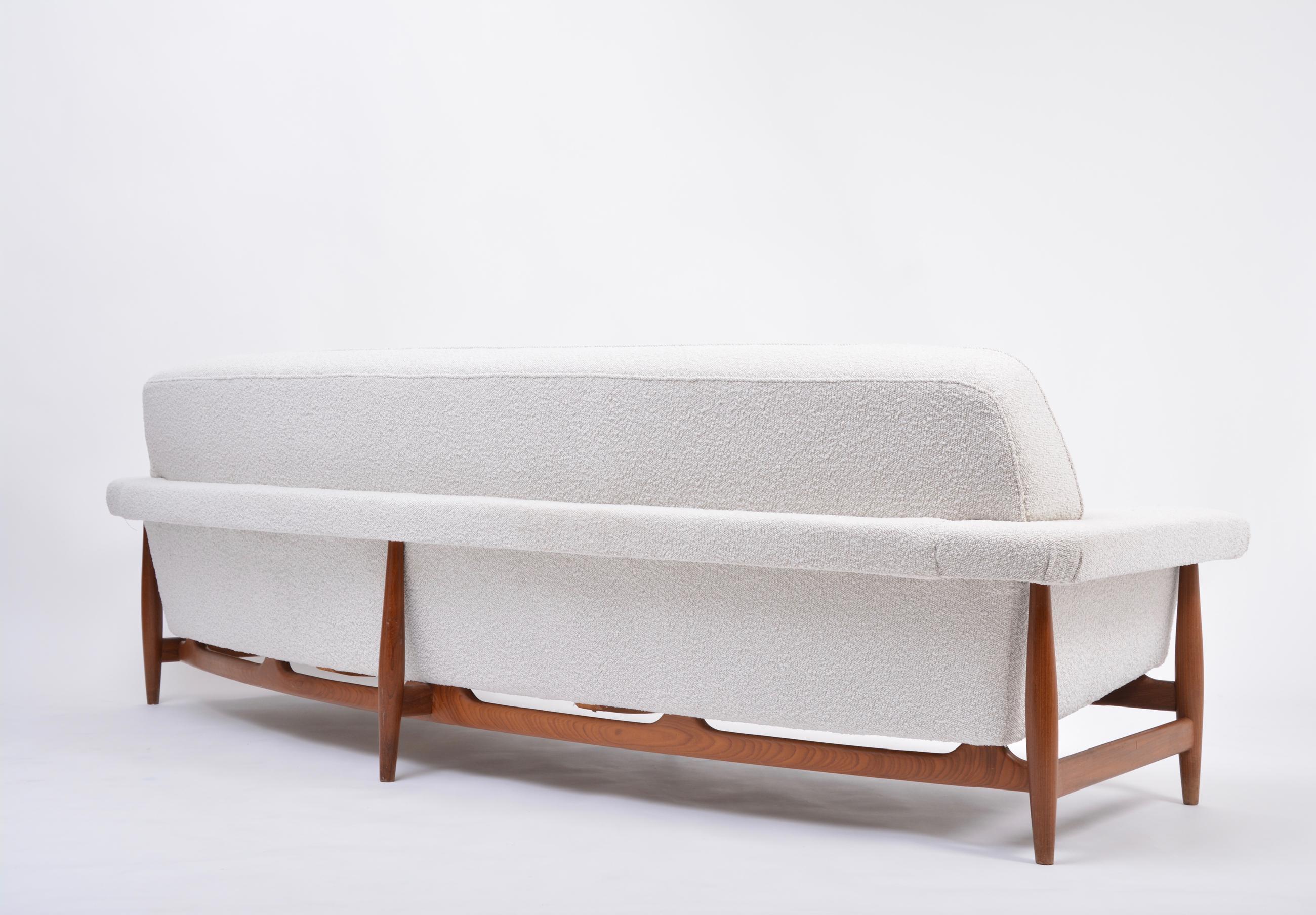 Large White Reupholstered Mid-Century Sofa by Johannes Andersen for Trensum 3