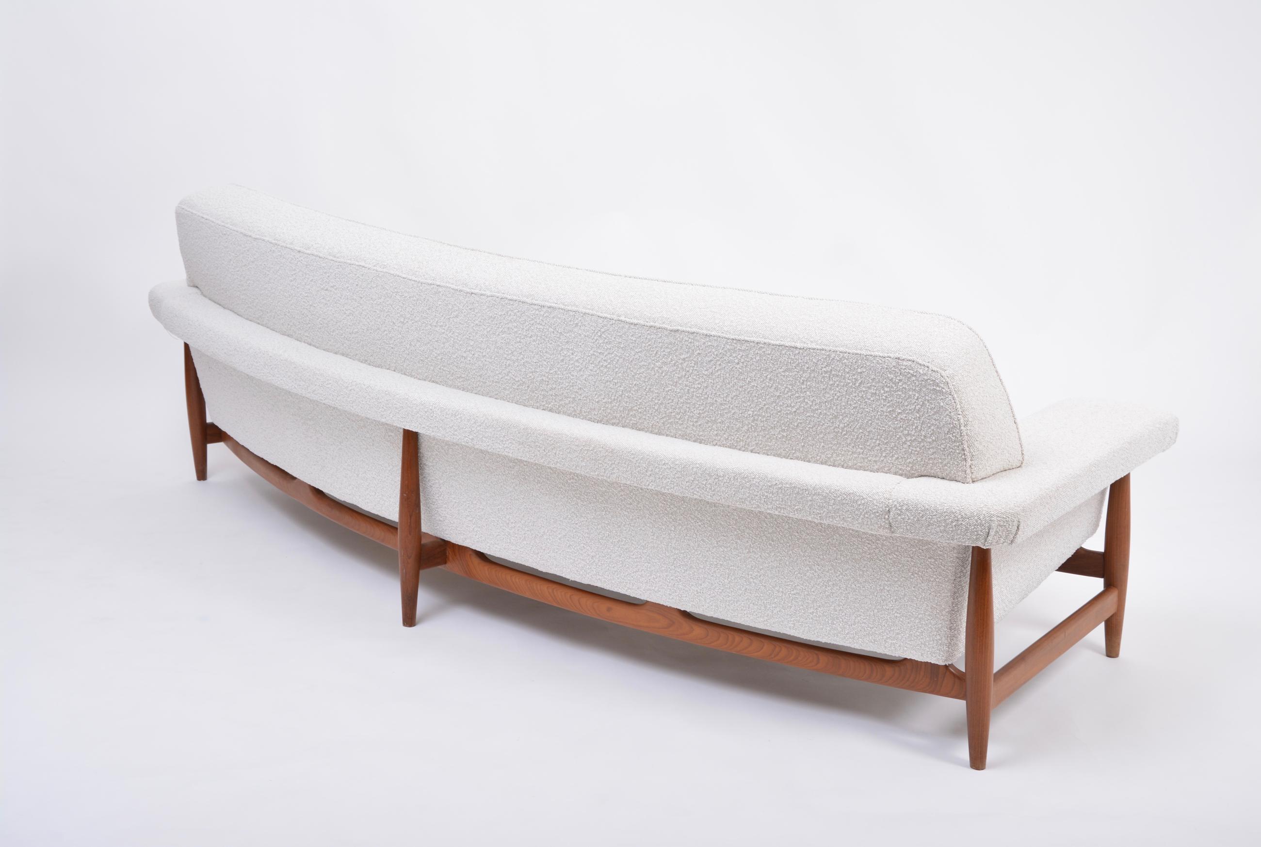 Large White Reupholstered Mid-Century Sofa by Johannes Andersen for Trensum 2