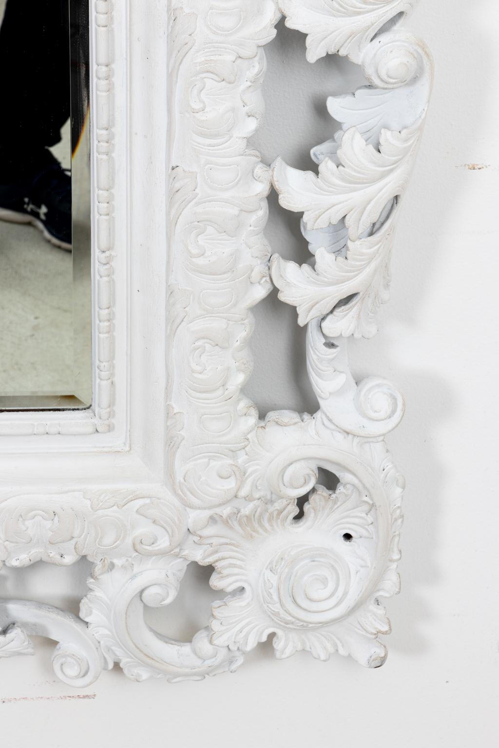 Large White Rococo Style Mirror 4