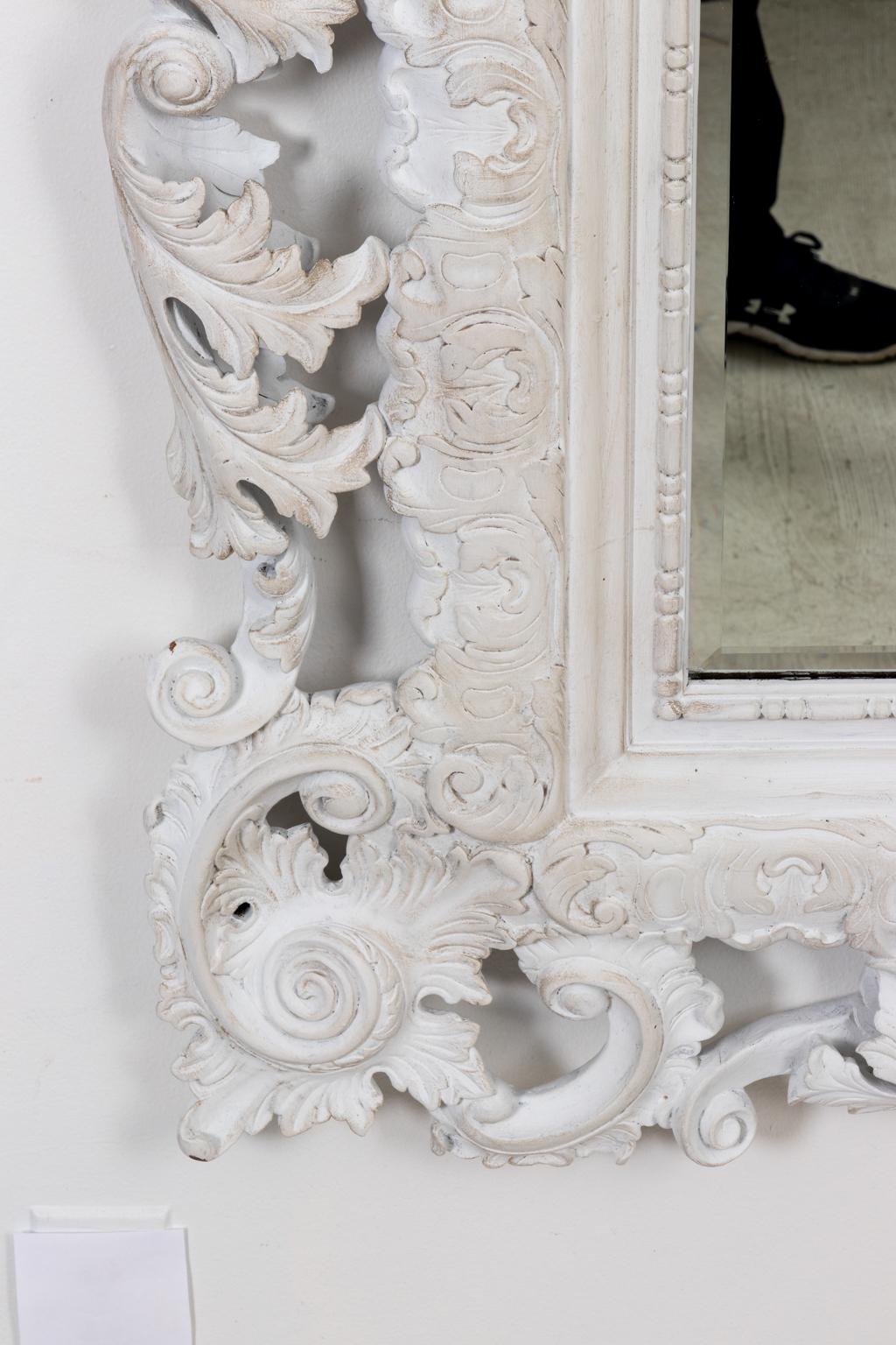 Large White Rococo Style Mirror 2