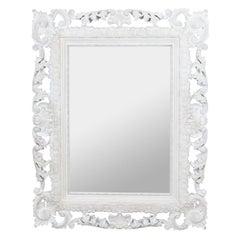 Large White Rococo Style Mirror
