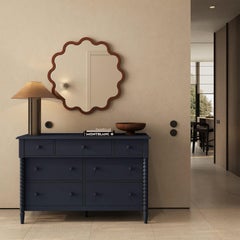Large Organic Round Wall Mirror for Hospitality Interiors – Hvyli Round 100