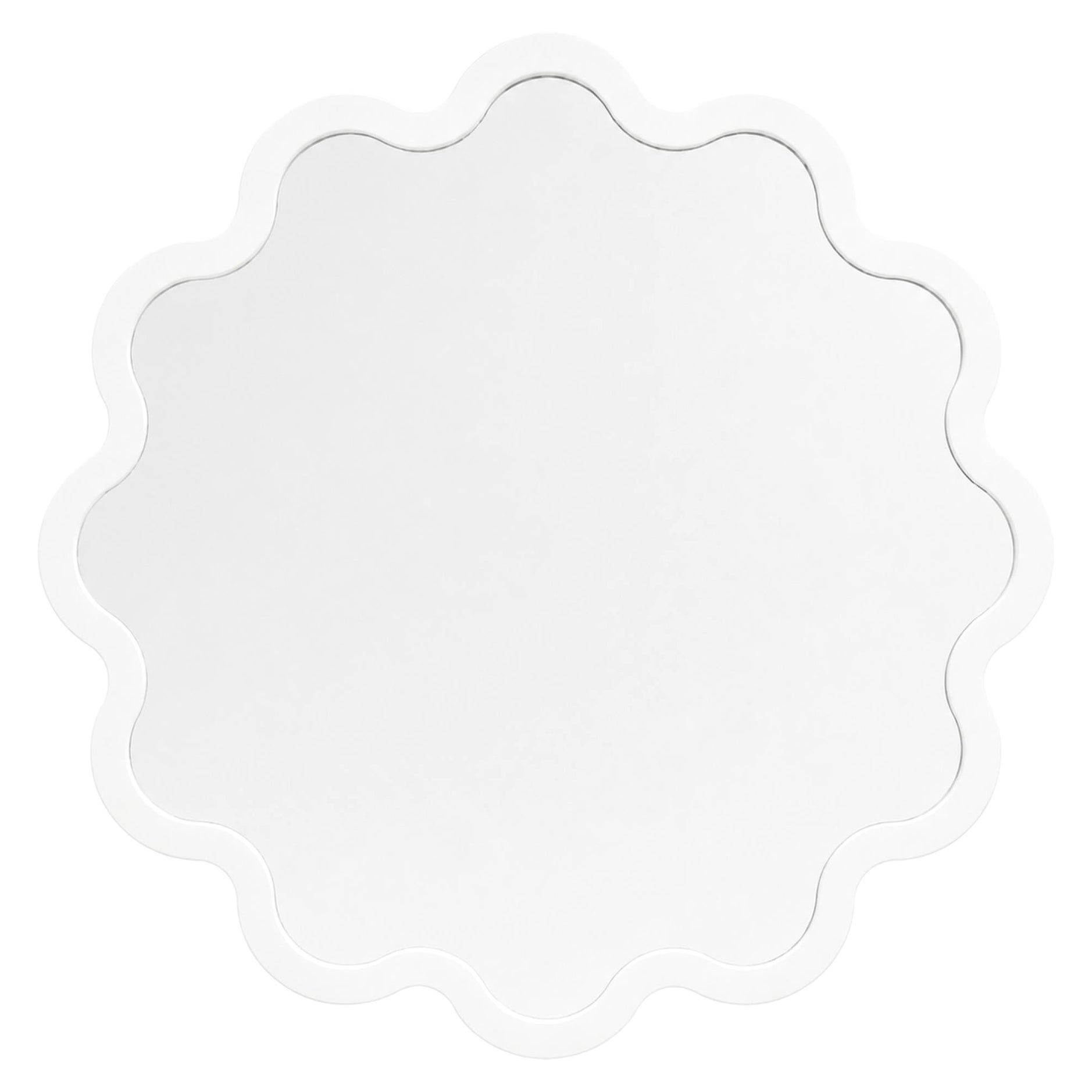 Large White Sculptural Architecture Hvyli Round 100 Mirror by oitoproducts