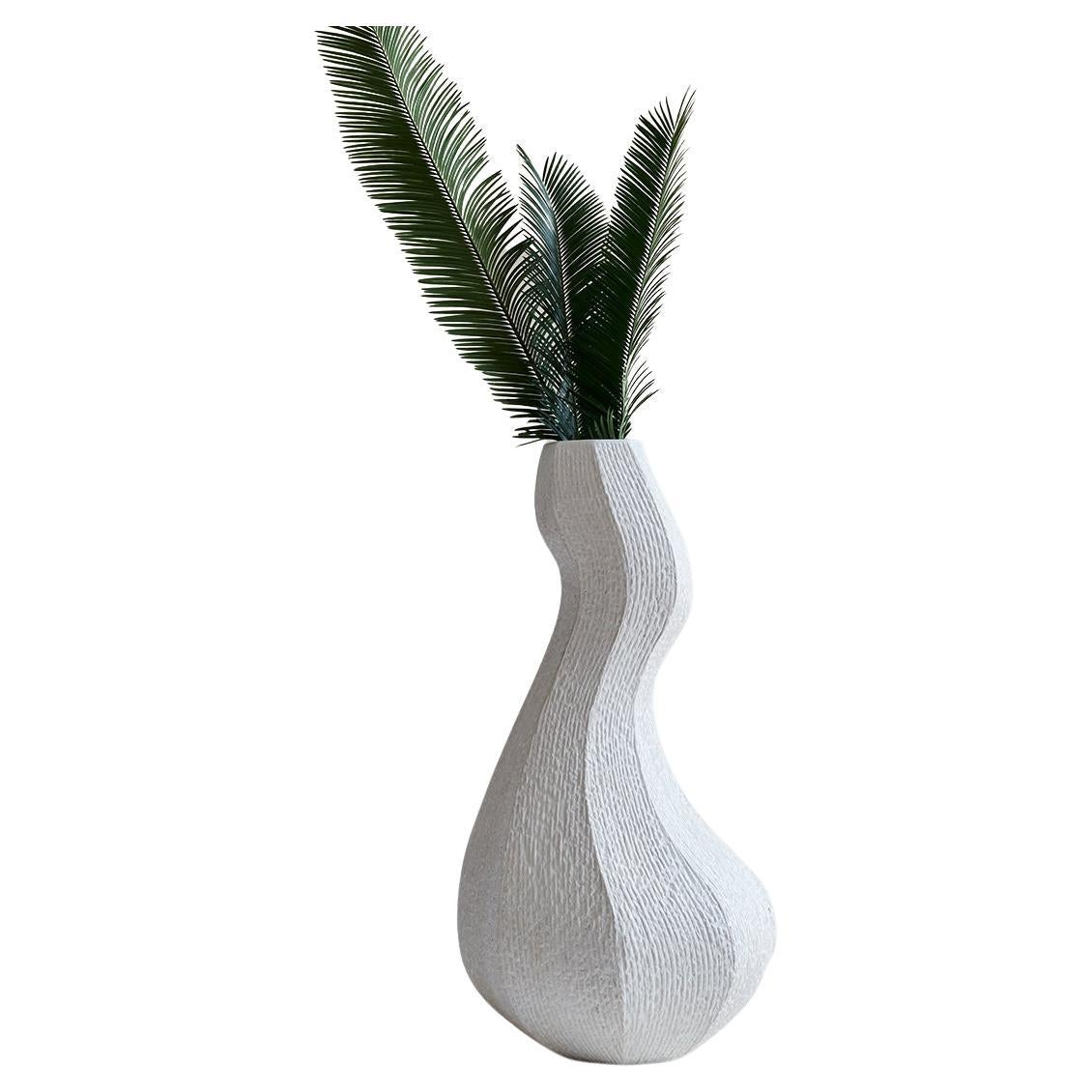 Large White Sculptural Limestone Vessel by Studio Laurence For Sale