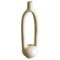 Large White Single Stem Ceramic Vessel by Simone Bodmer-Turner