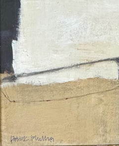 Large White Square With Neutrals Painting By Artist Patrick Phillips, U.S.A.