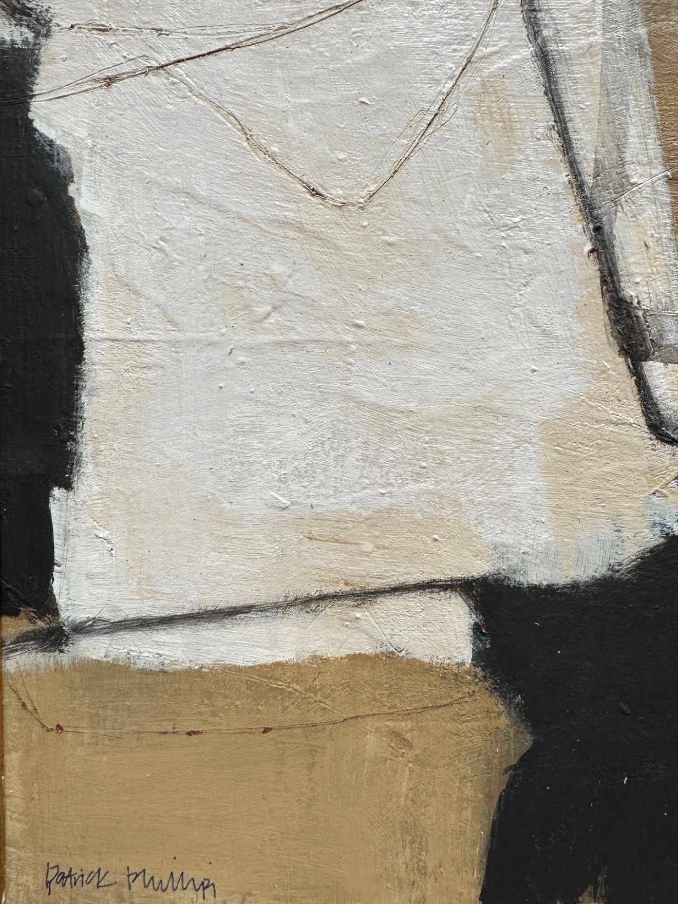 Américain Grand carré blanc aux tons neutres, peinture de l'artiste Patrick Phillips, U.S.A. en vente