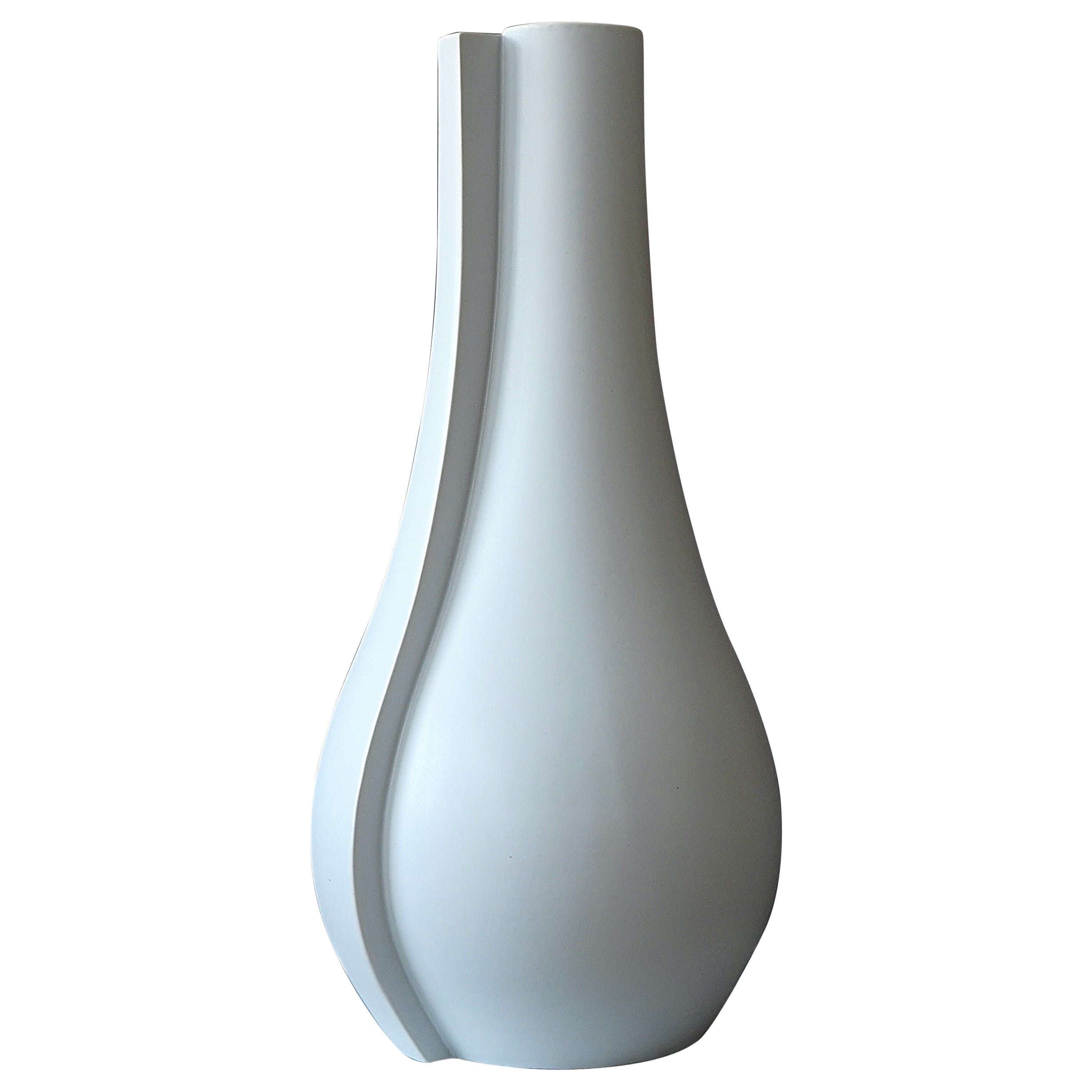 Grand vase de sol «Surrea » blanc de Wilhelm Kage pour Gustavsberg, Suède, années 1940