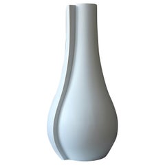 Large White 'Surrea' Floor Vase by Wilhelm Kage for Gustavsberg, Sweden, 1940s