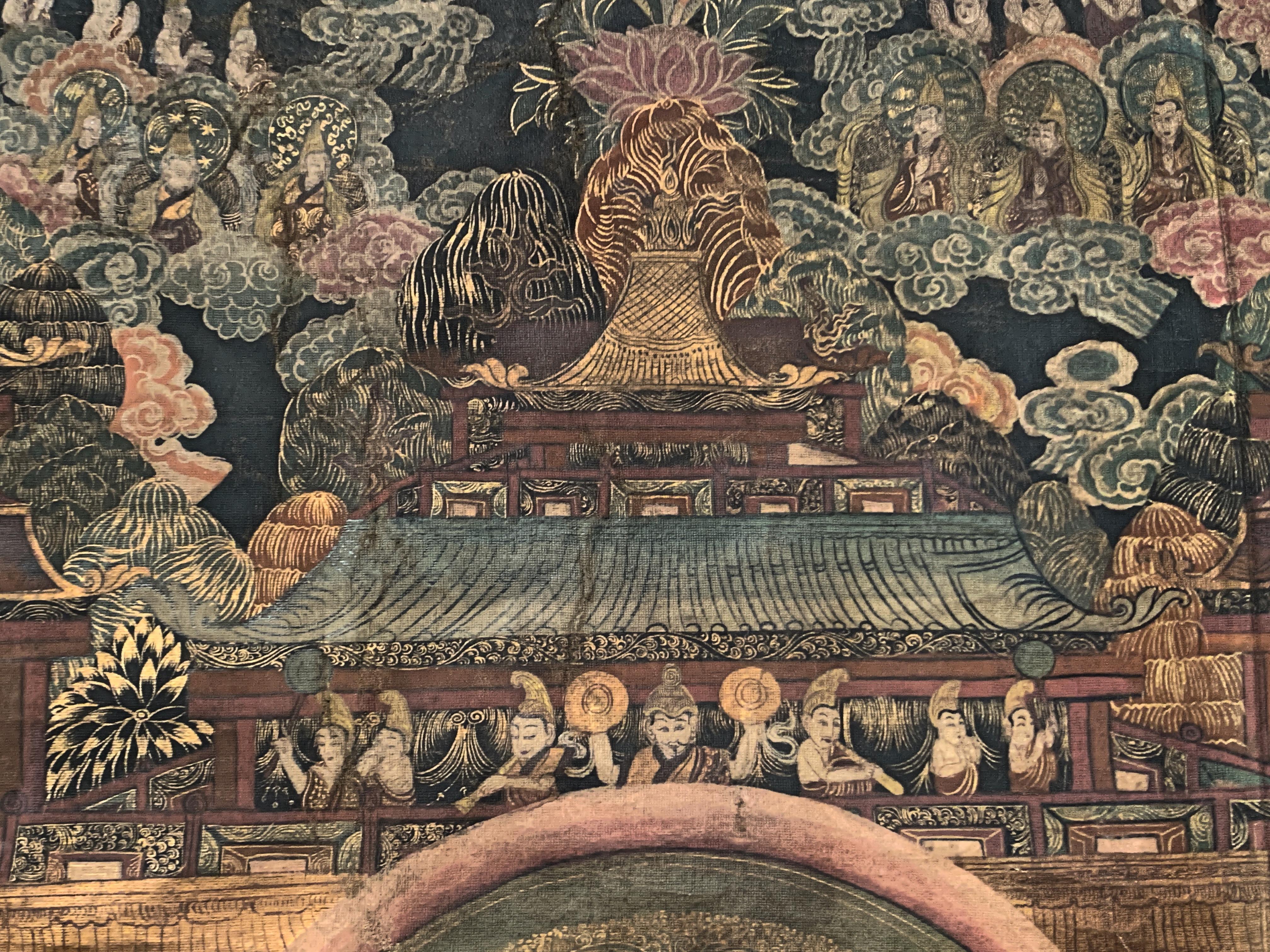 Large White Tara Painted Thangka, Dharamshala School, Mid-20th Century, India 3