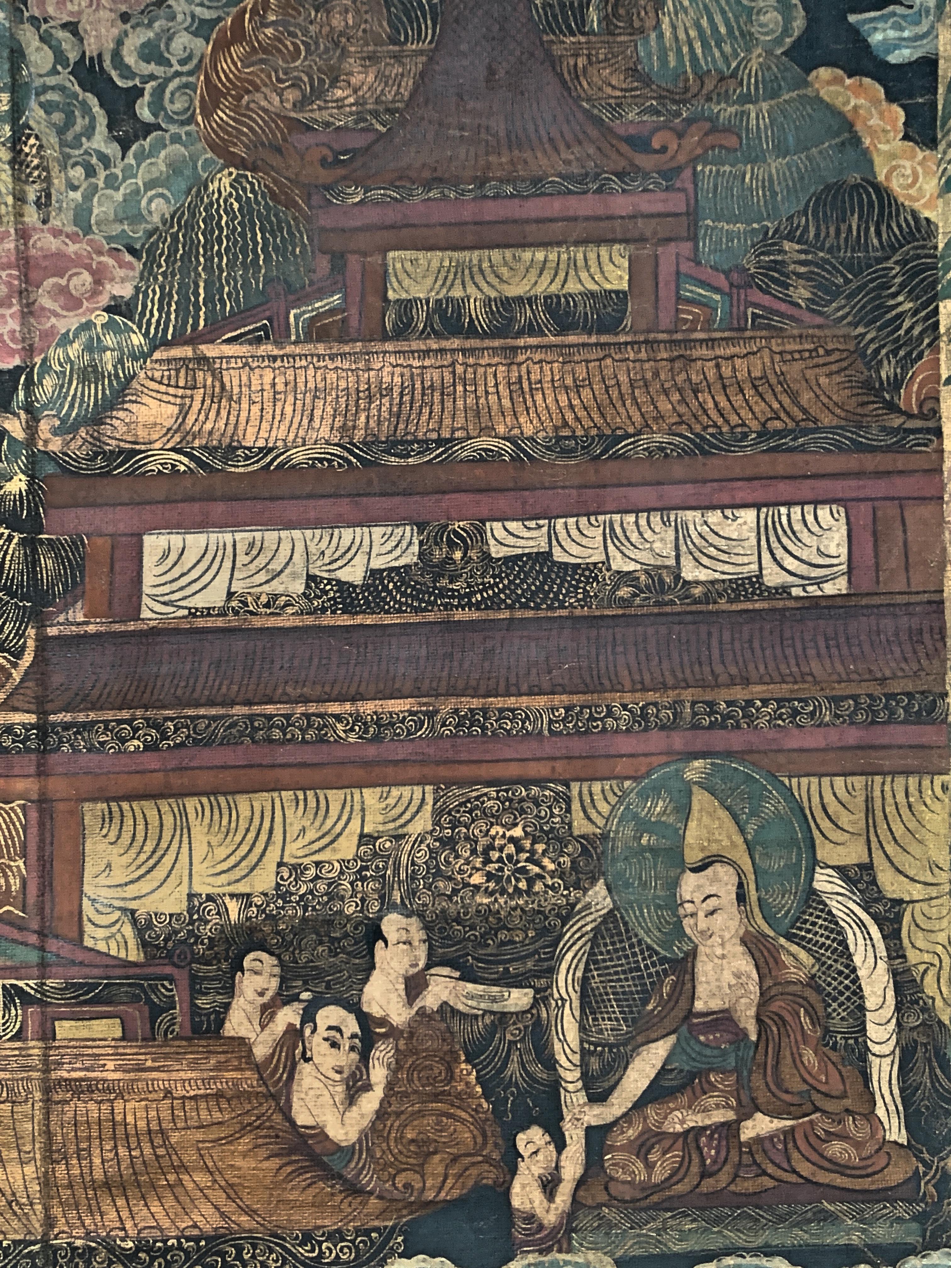 Large White Tara Painted Thangka, Dharamshala School, Mid-20th Century, India 4