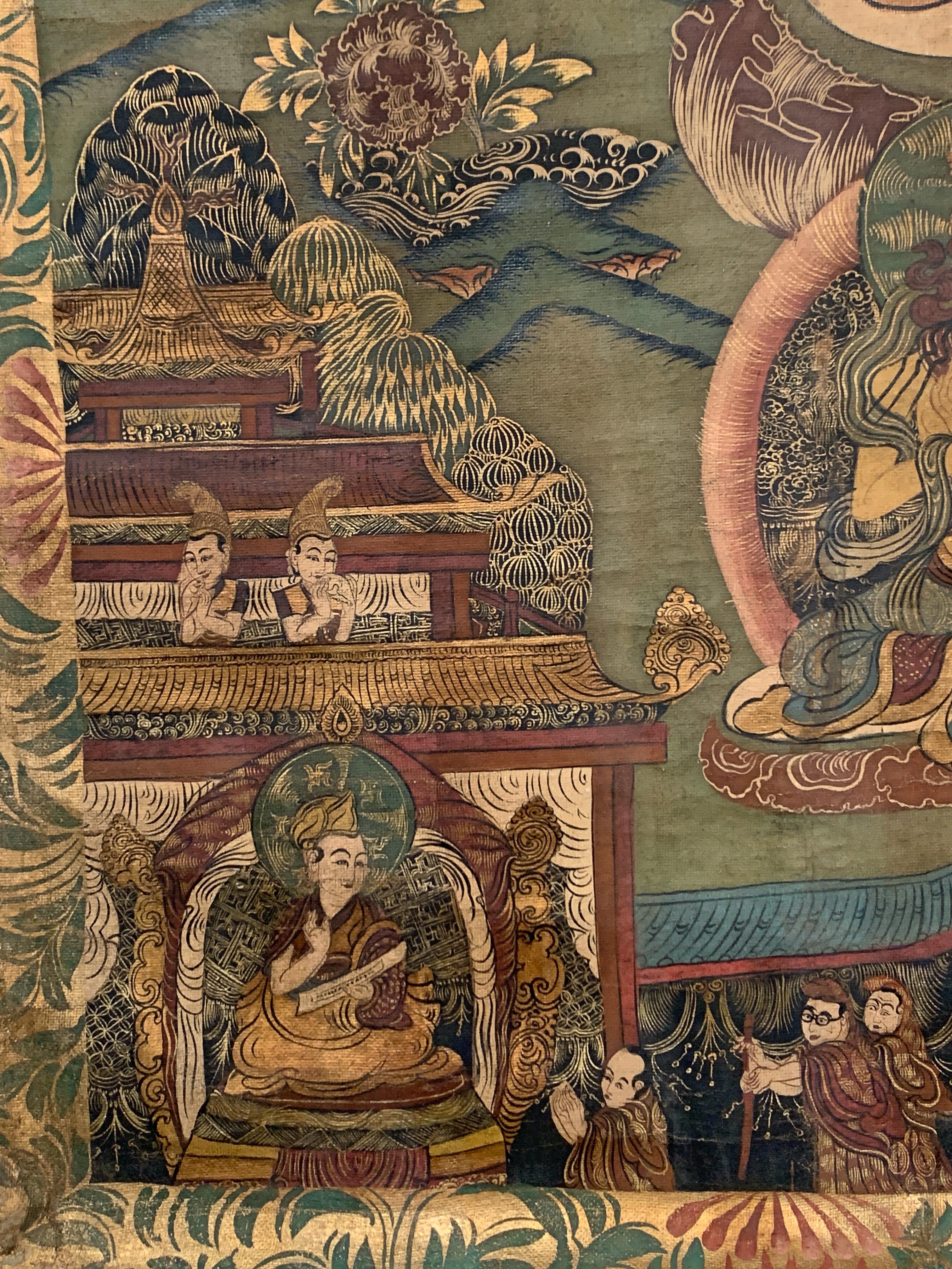 Large White Tara Painted Thangka, Dharamshala School, Mid-20th Century, India 5