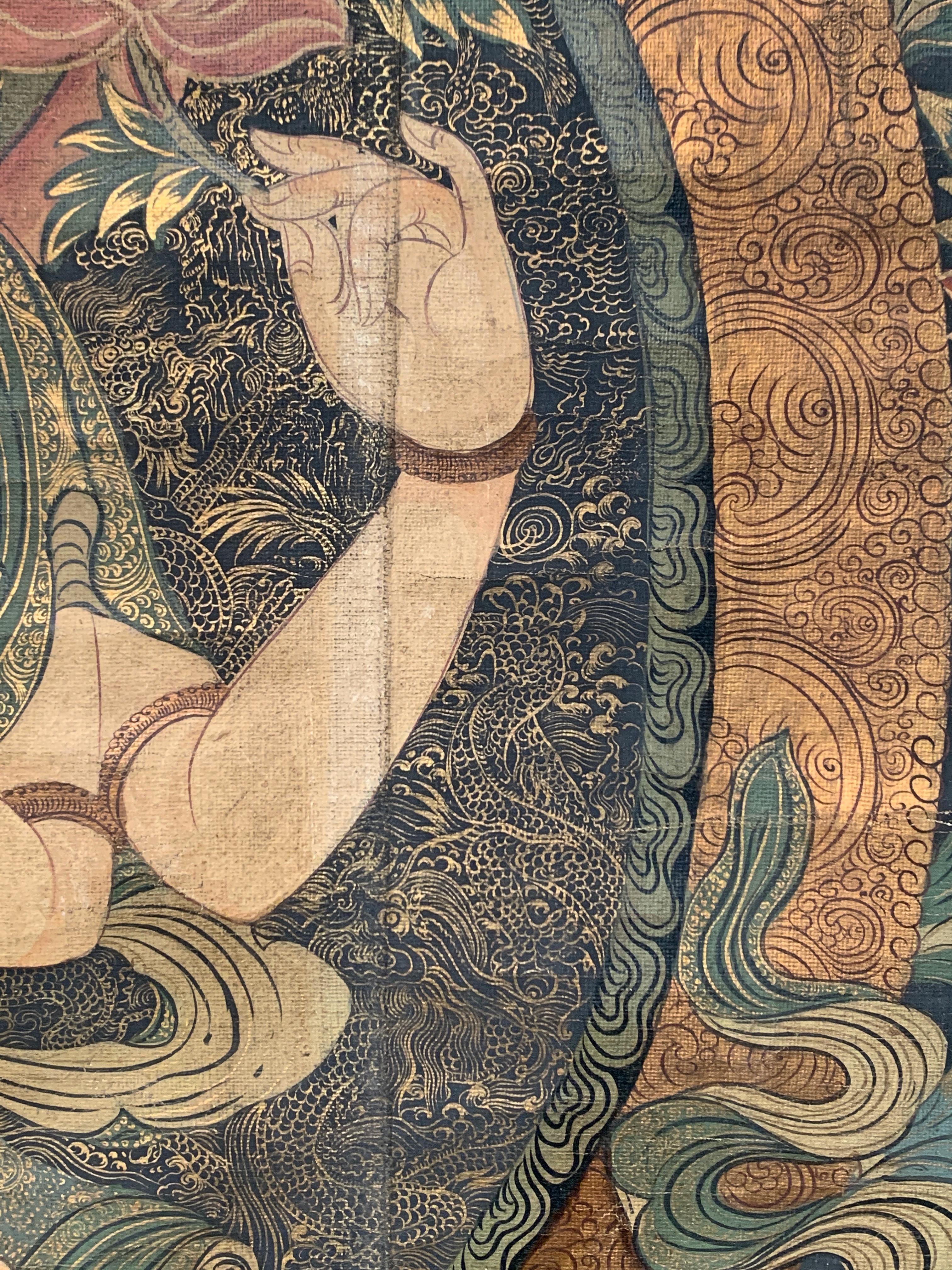 Large White Tara Painted Thangka, Dharamshala School, Mid-20th Century, India 1