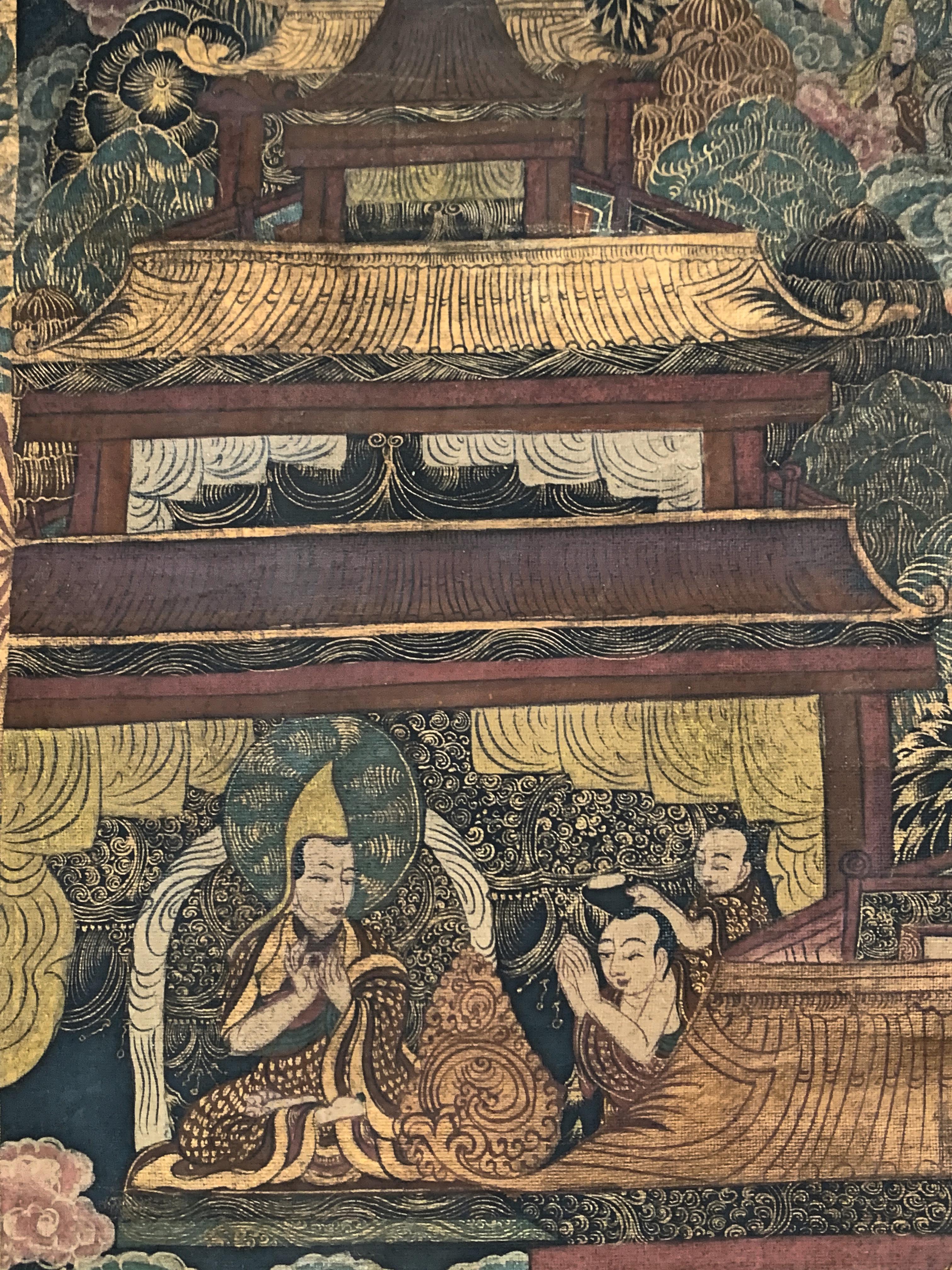 Large White Tara Painted Thangka, Dharamshala School, Mid-20th Century, India 2